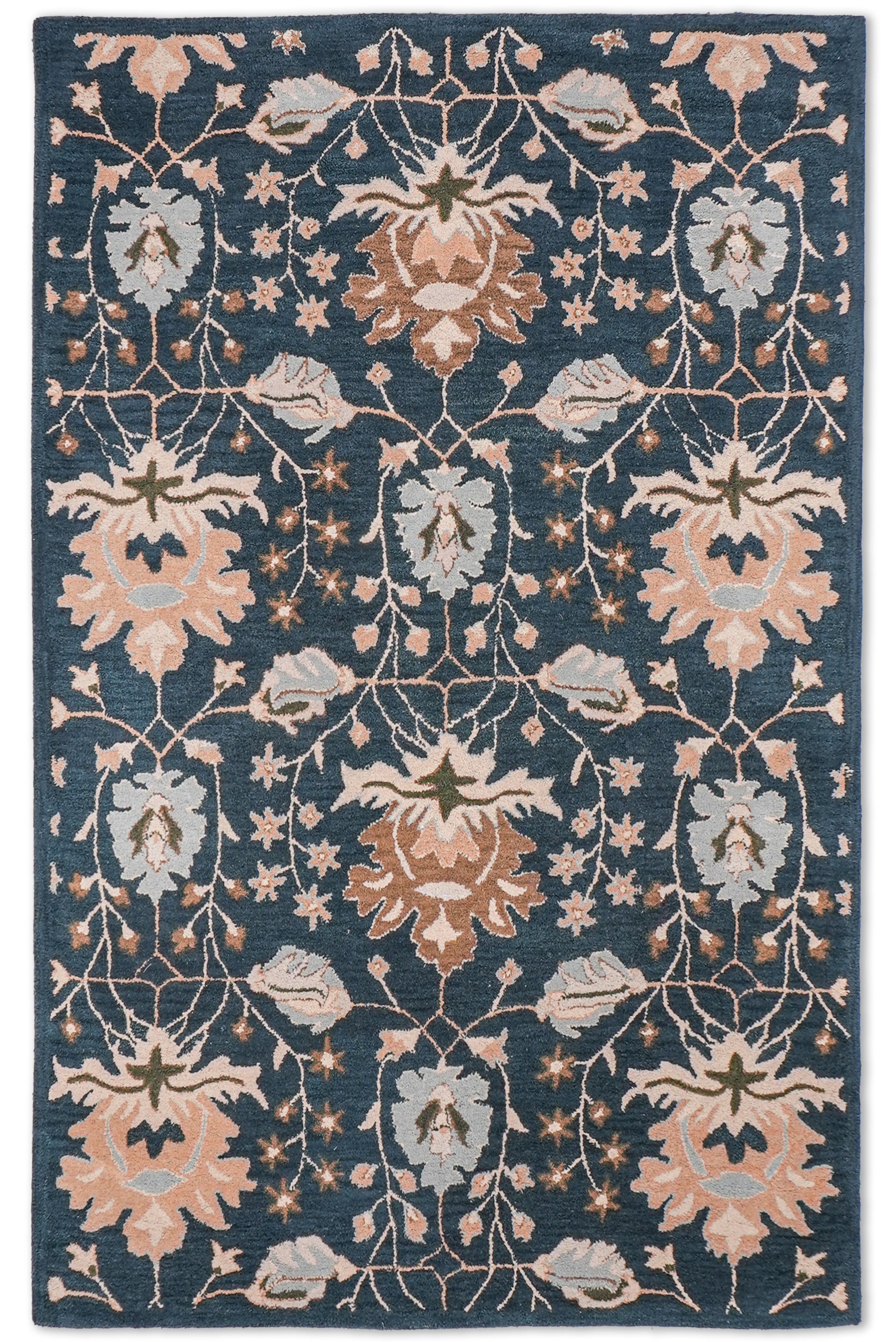 Jivin Hand Tufted Floral Wool Rug