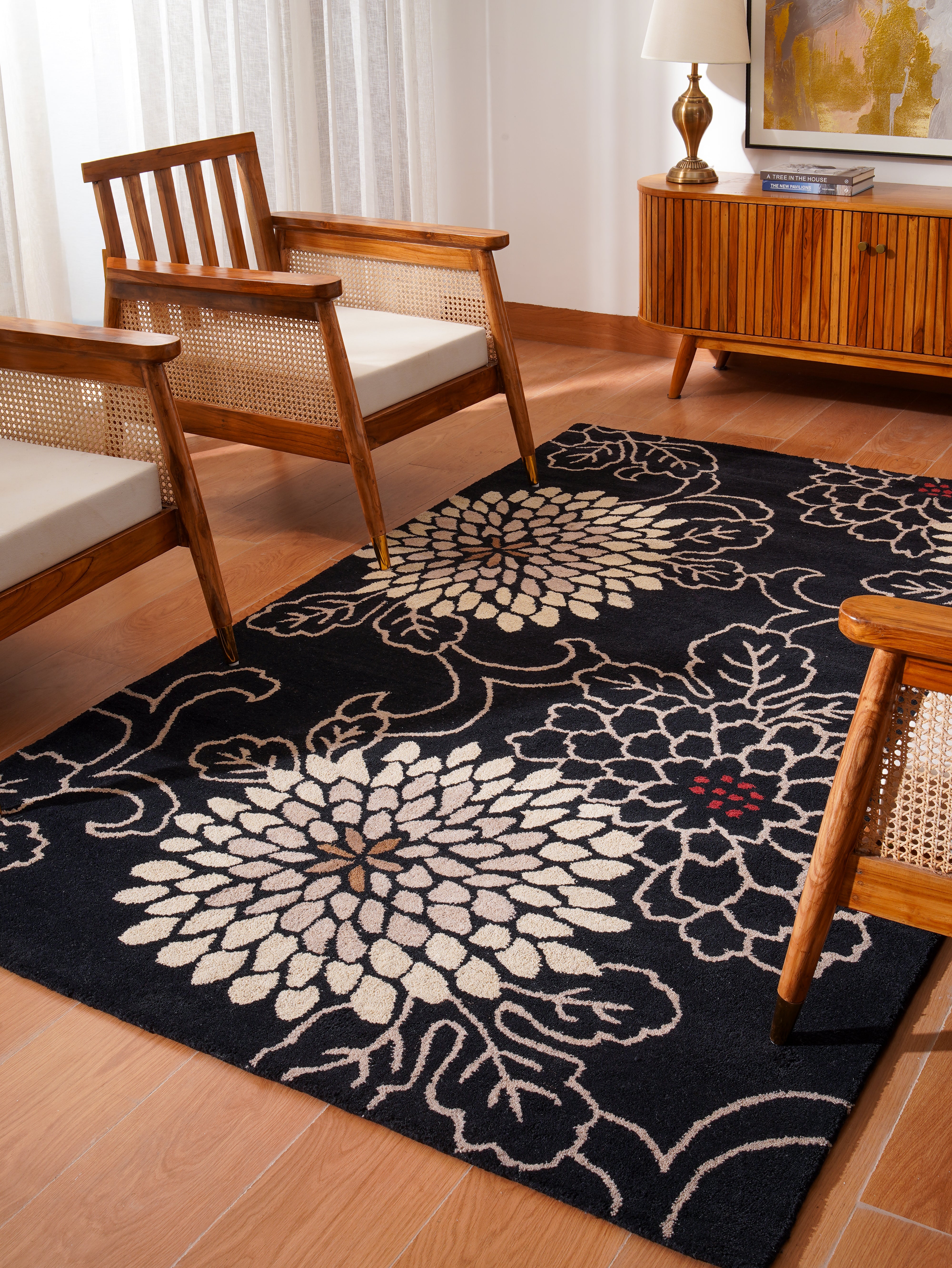 Zahira Hand Tufted Oriental Area Rug