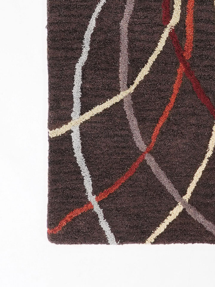 Jovin Hand Tufted Wool Brown Rug