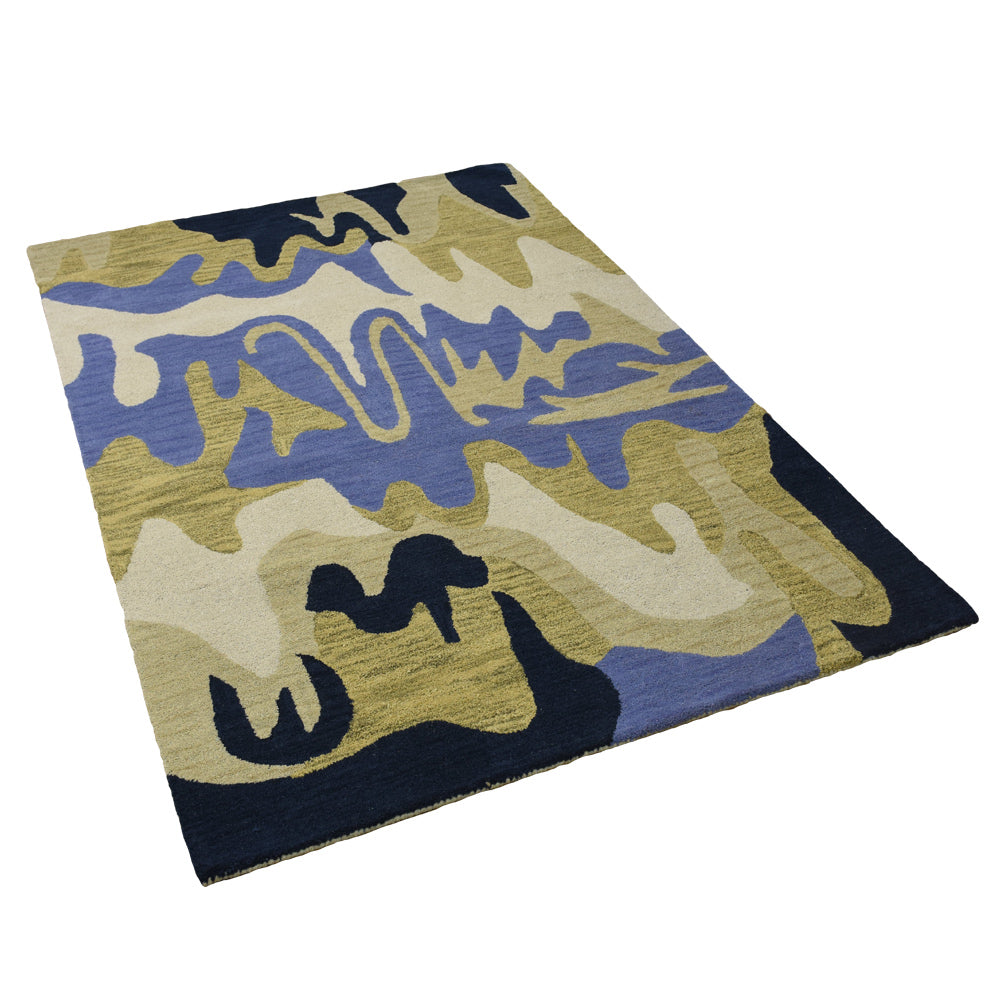 Indraneel Hand Tufted Abstract Wool Area Rug