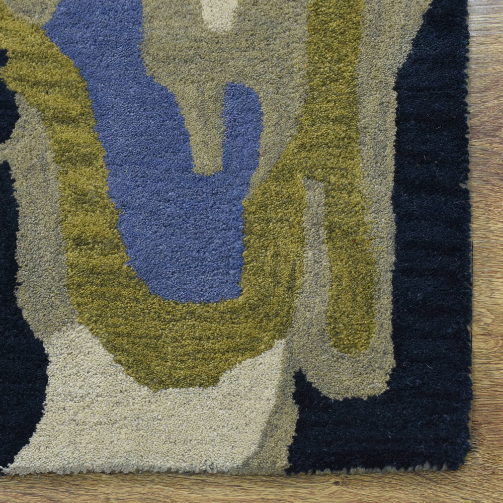 Indraneel Hand Tufted Abstract Wool Area Rug