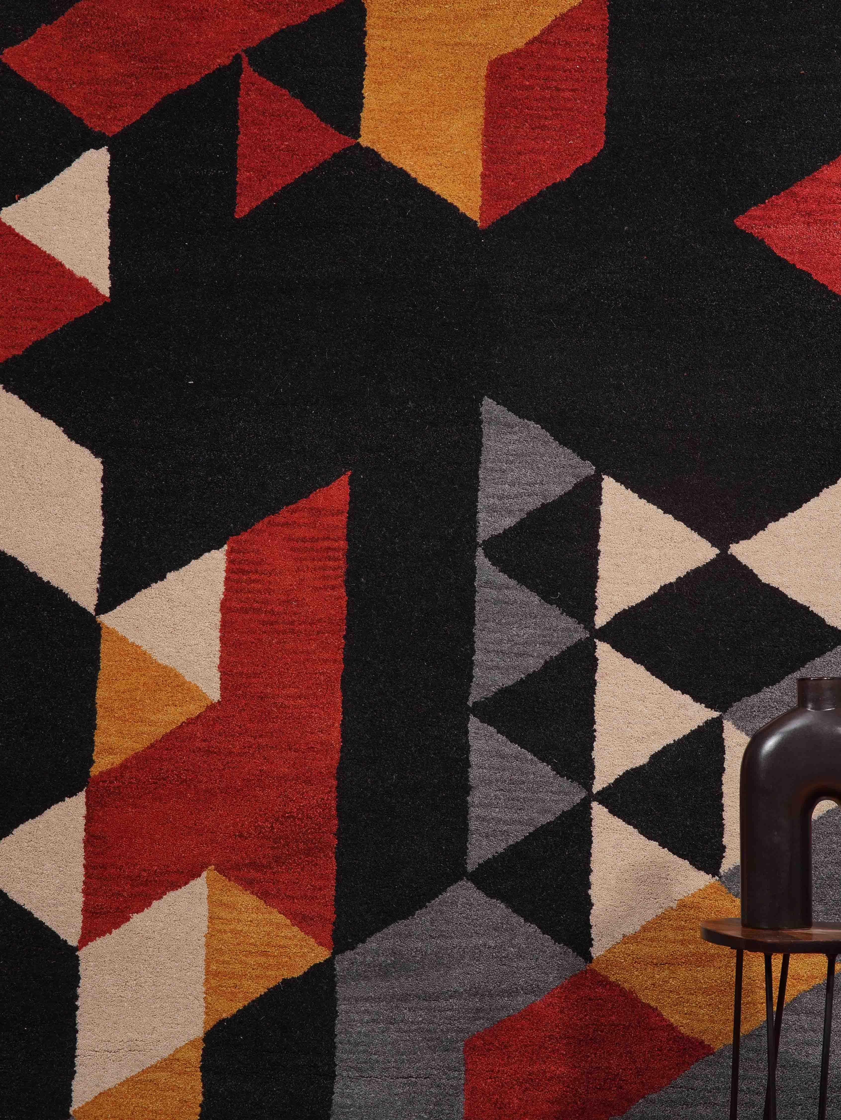 Vertex Geometric Hand Tufted Wool Rug