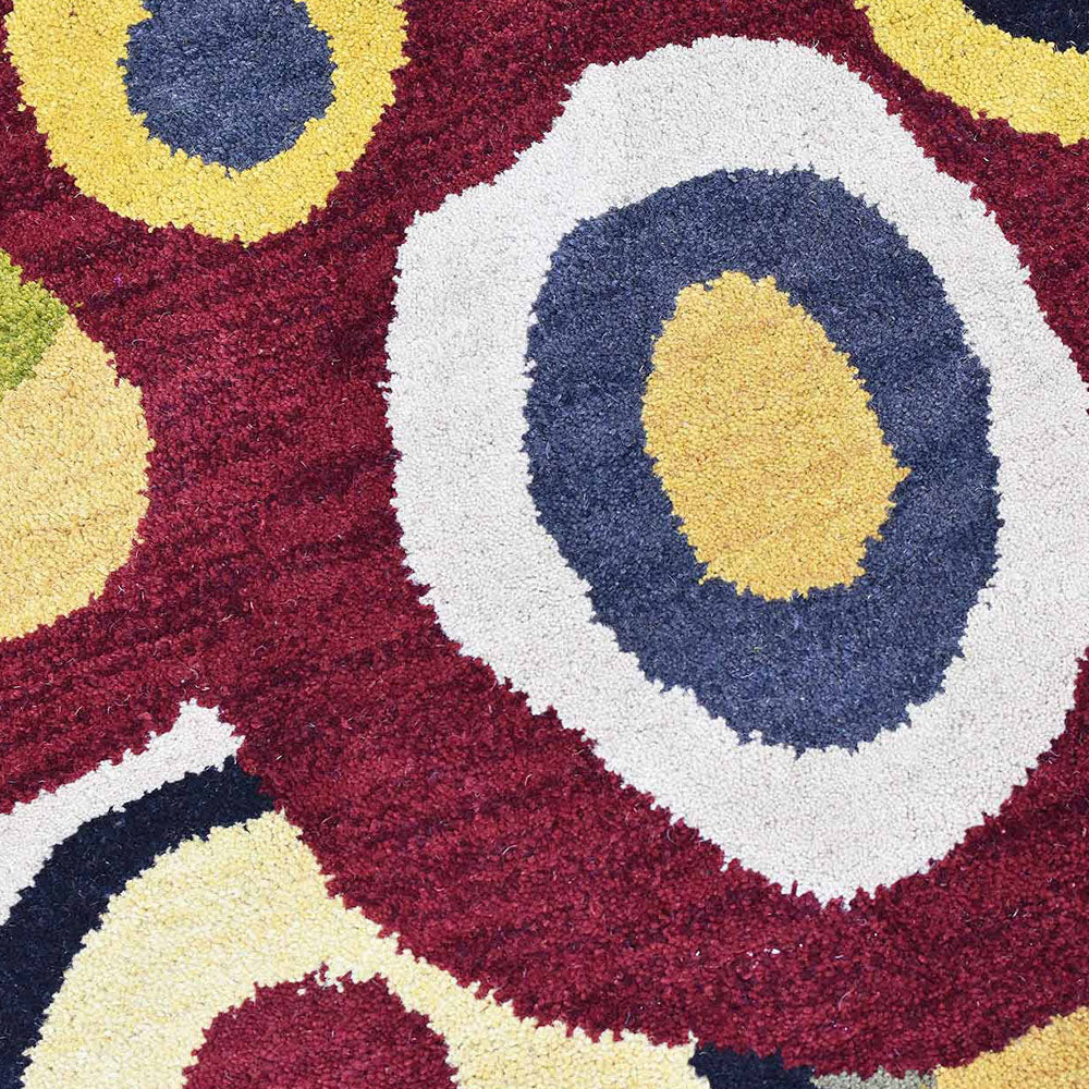 Hand Tufted Wool Area Rug Contemporary Multicolor