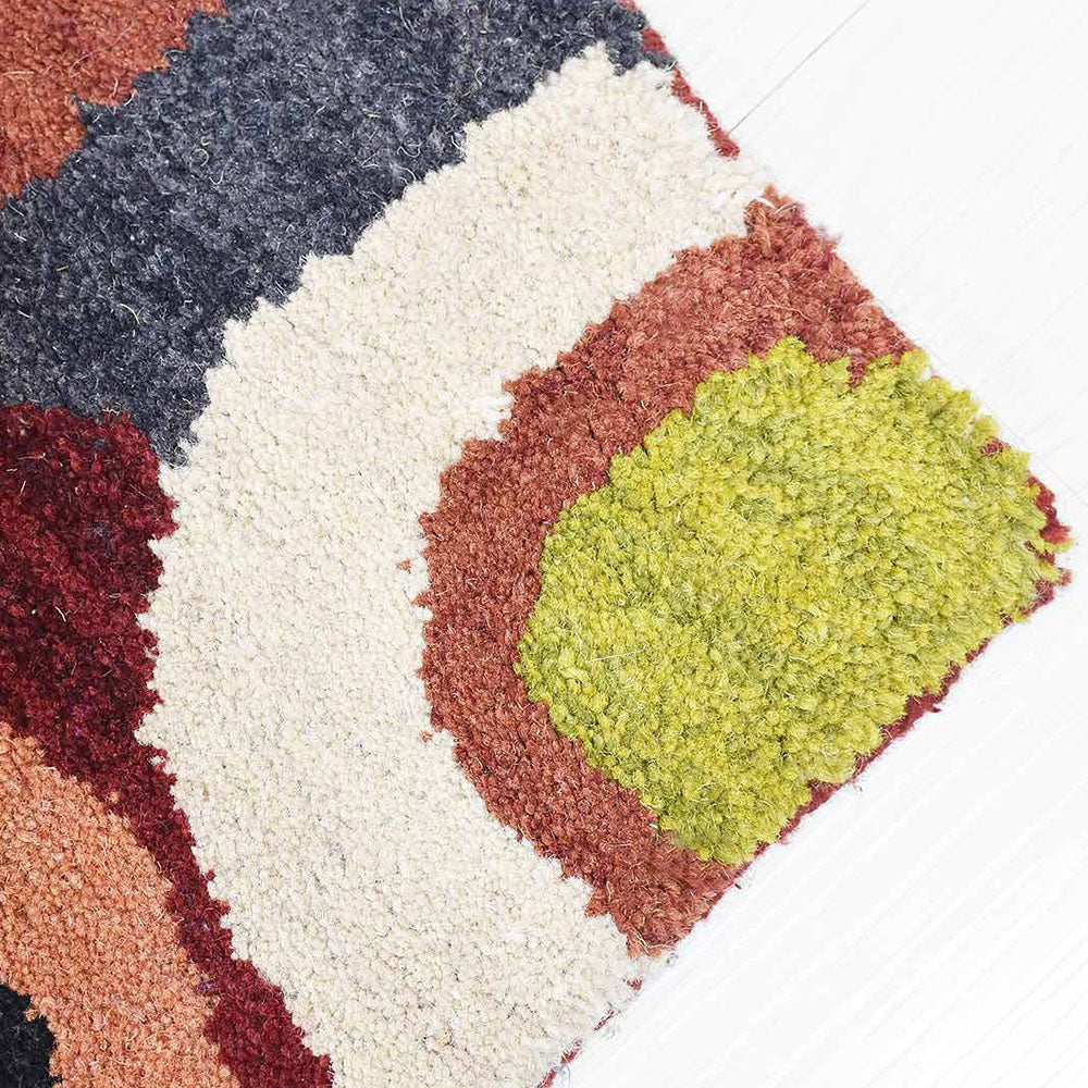 Hand Tufted Wool Area Rug Contemporary Multicolor