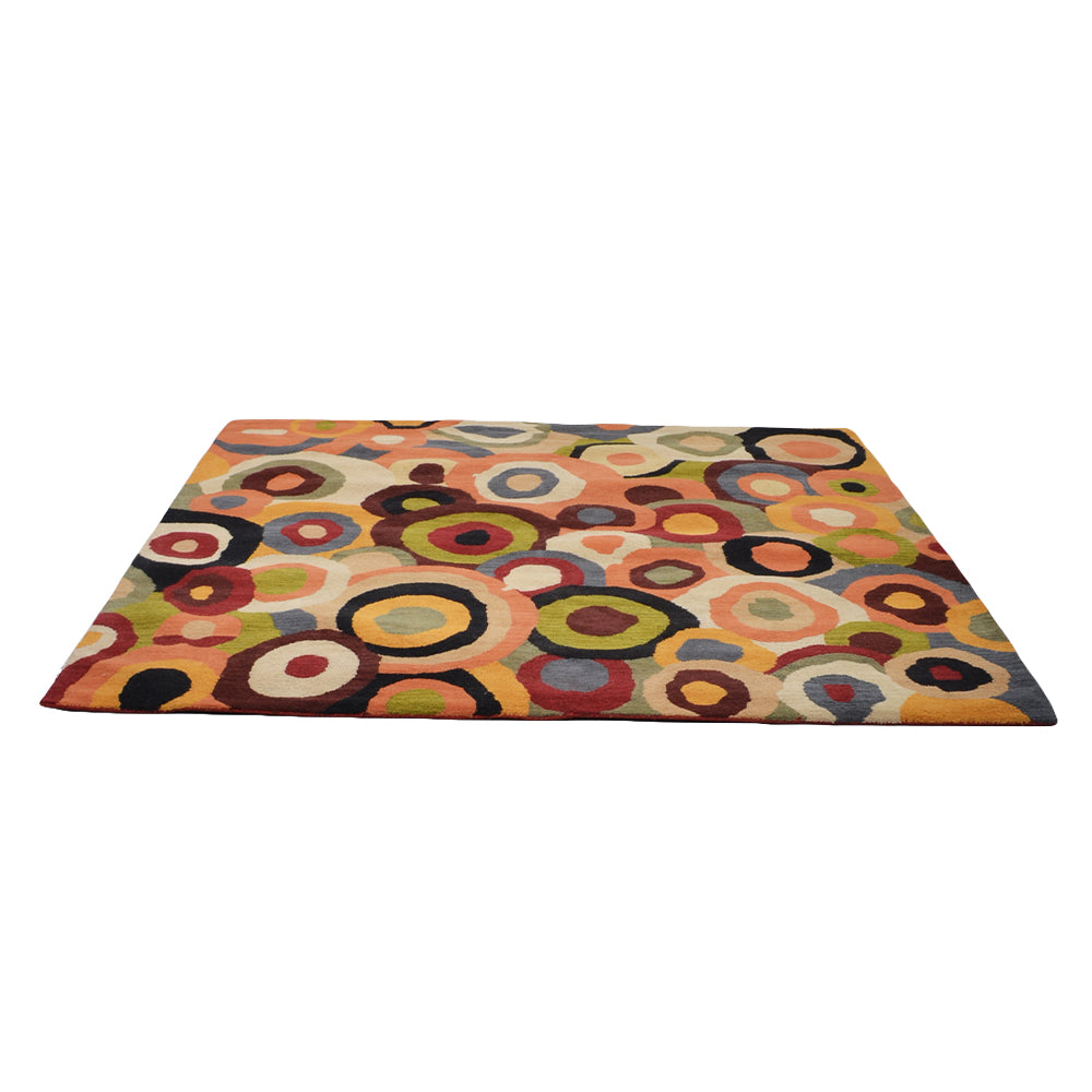 Hand Tufted Wool Area Rug Contemporary Multicolor