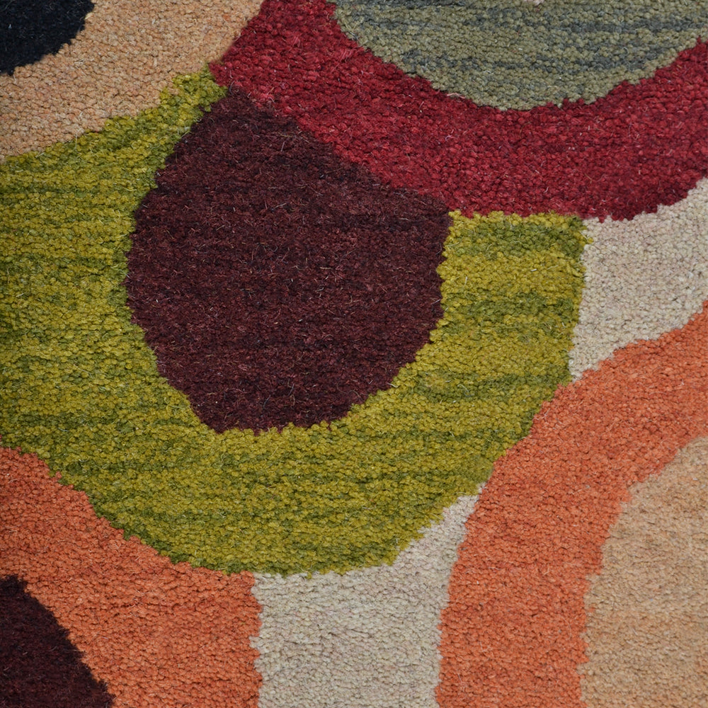 Hand Tufted Wool Area Rug Contemporary Multicolor