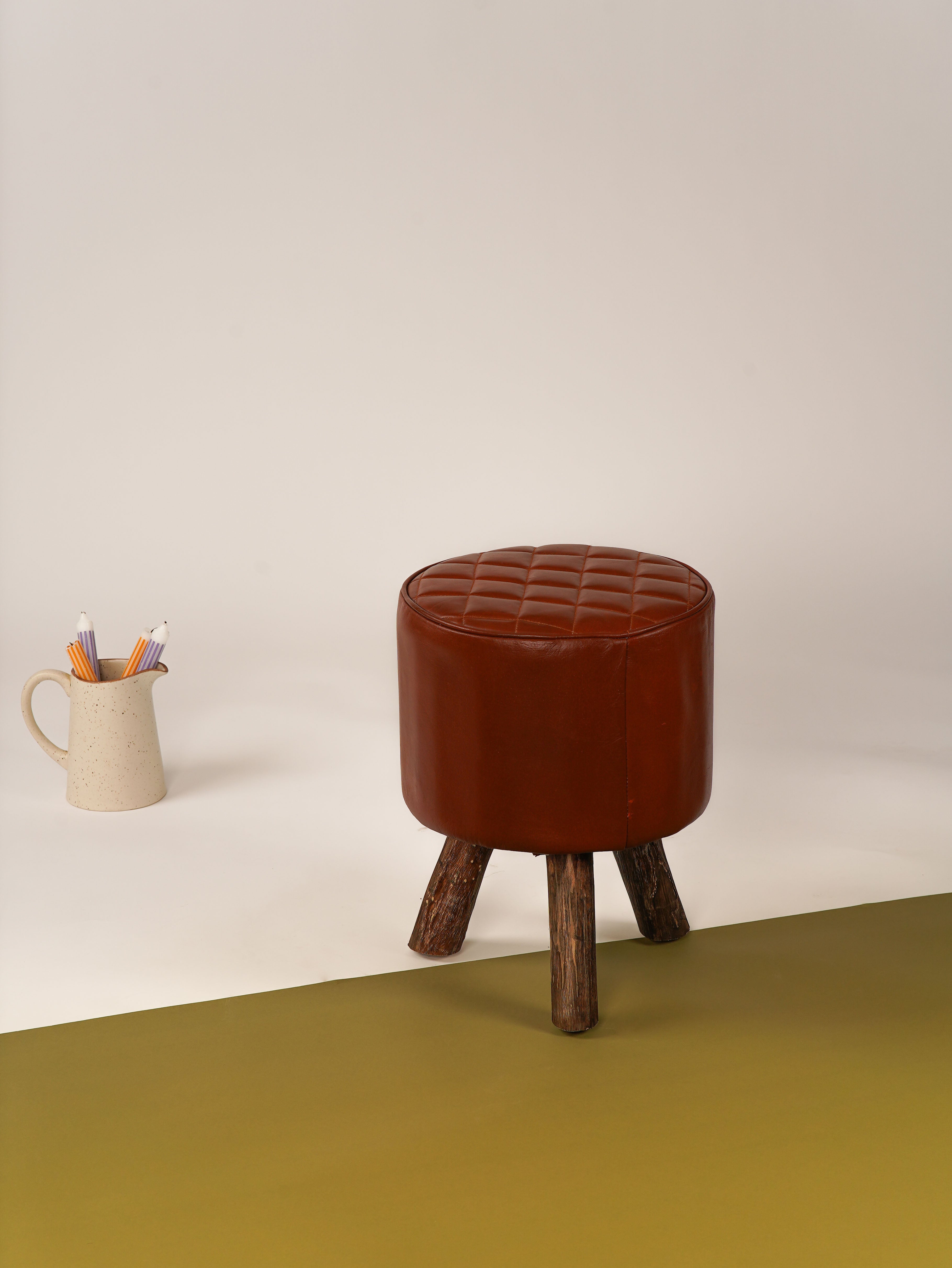 3 Leg Brown Stool