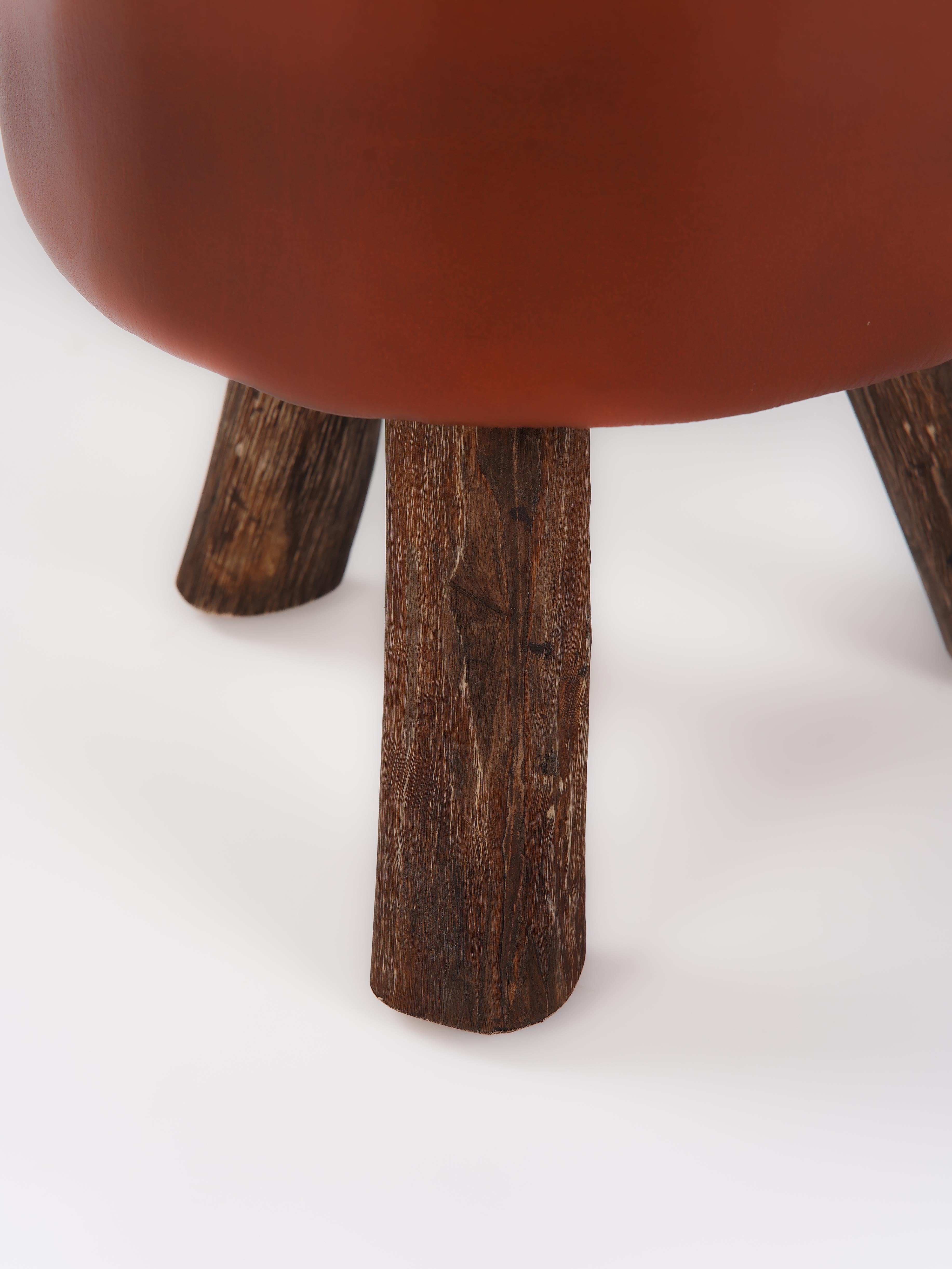 3 Leg Brown Stool