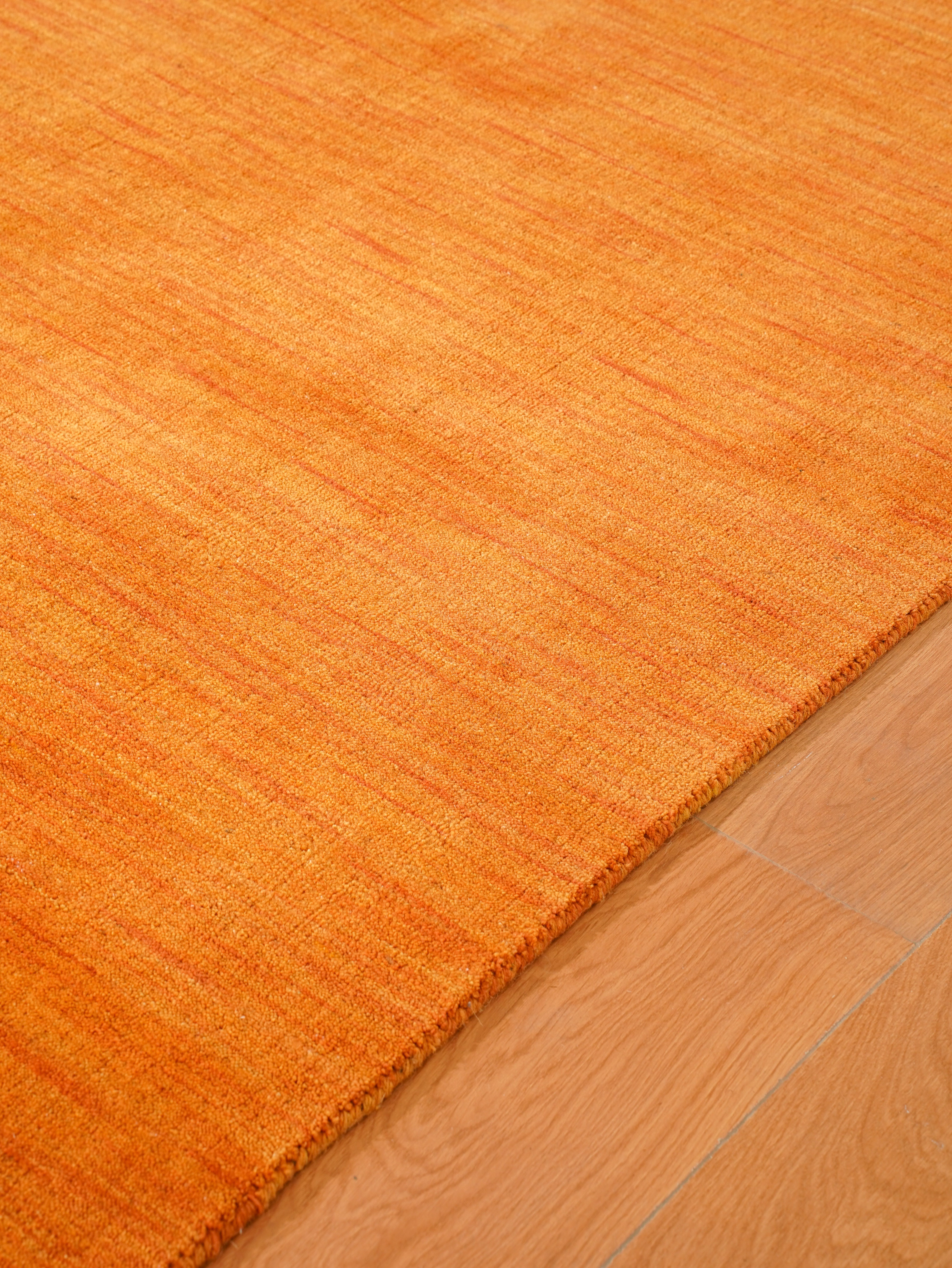 Solid Hand Knotted Wool Rug