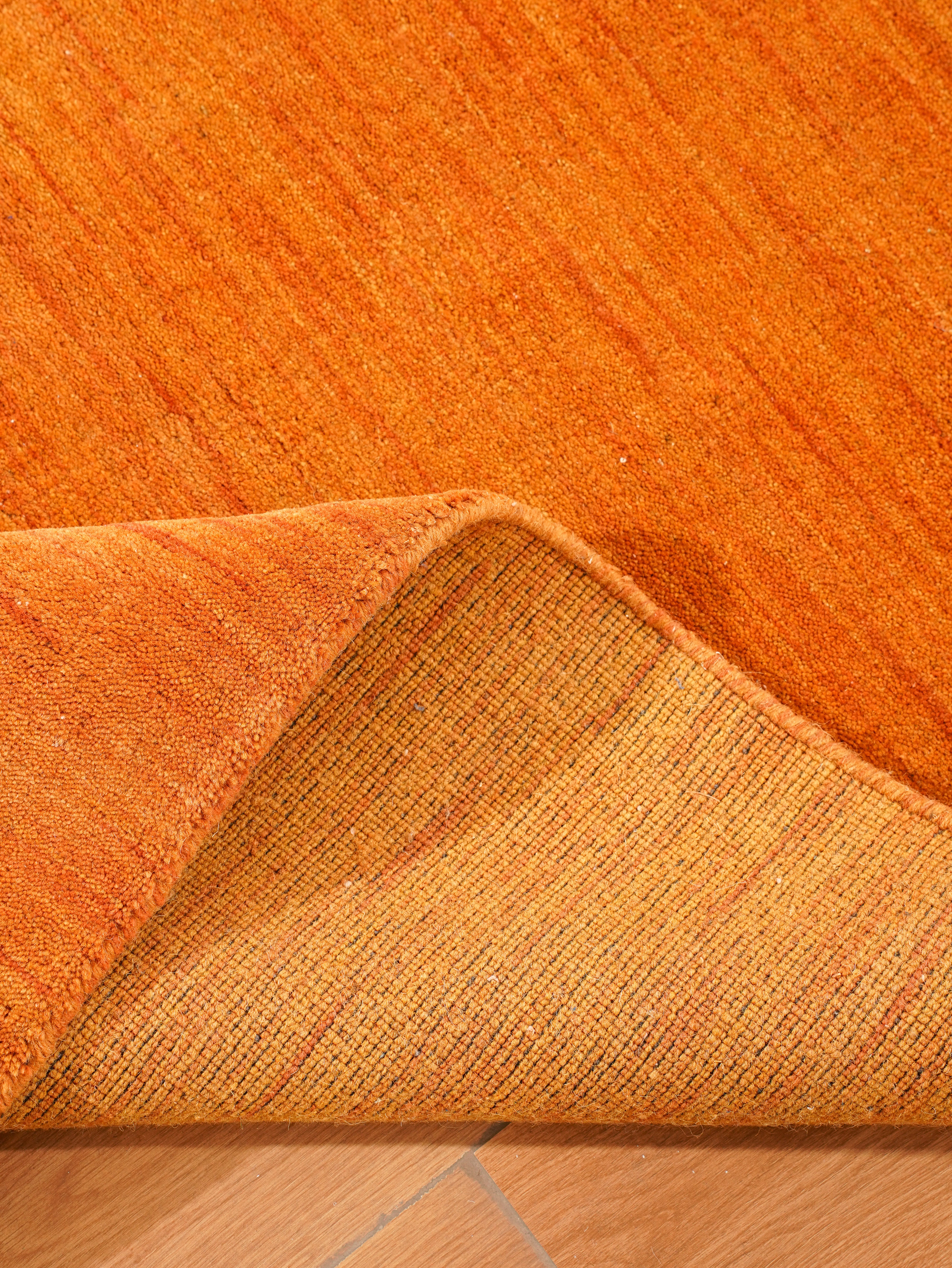 Solid Hand Knotted Wool Rug