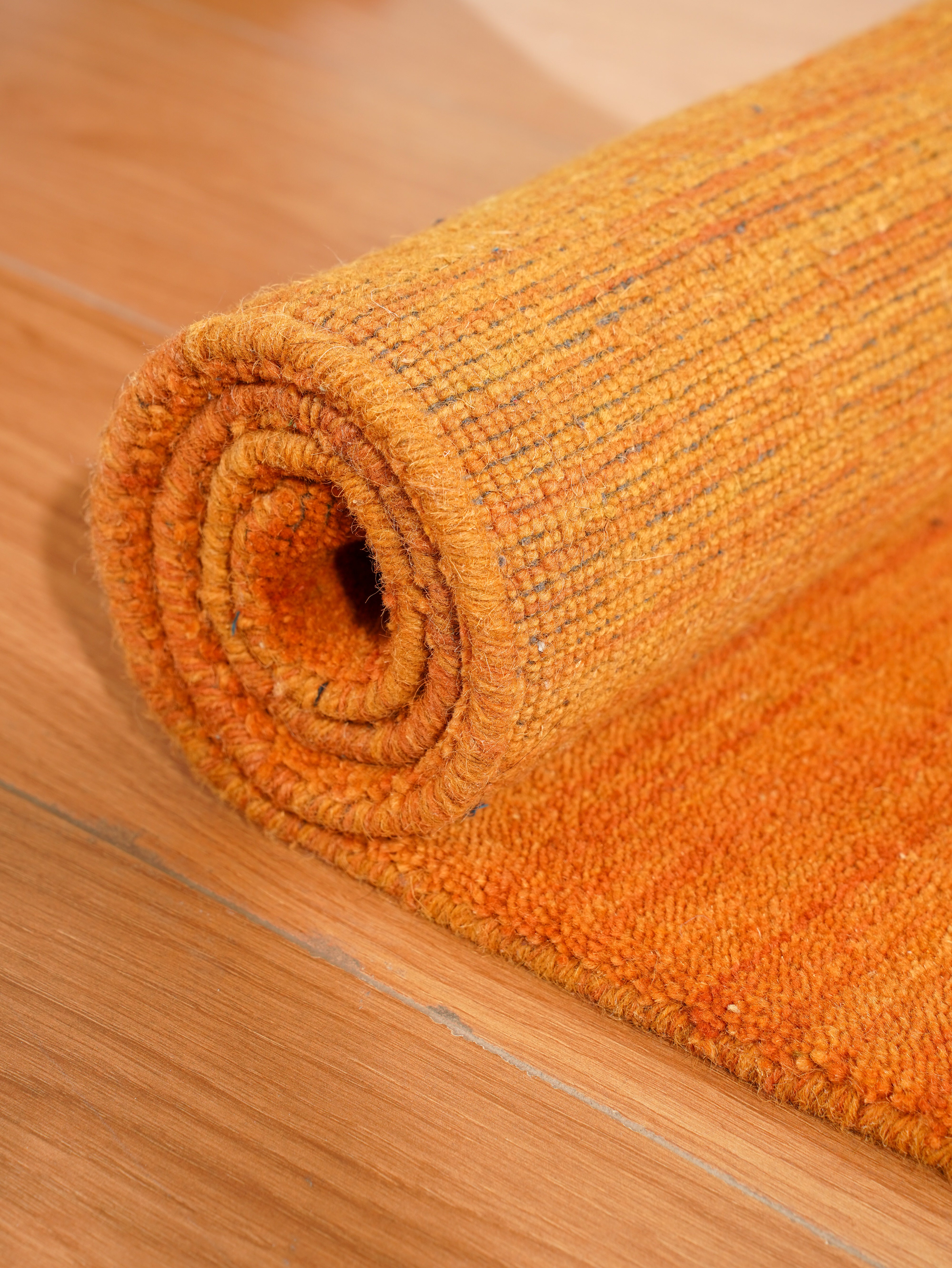 Solid Hand Knotted Wool Rug