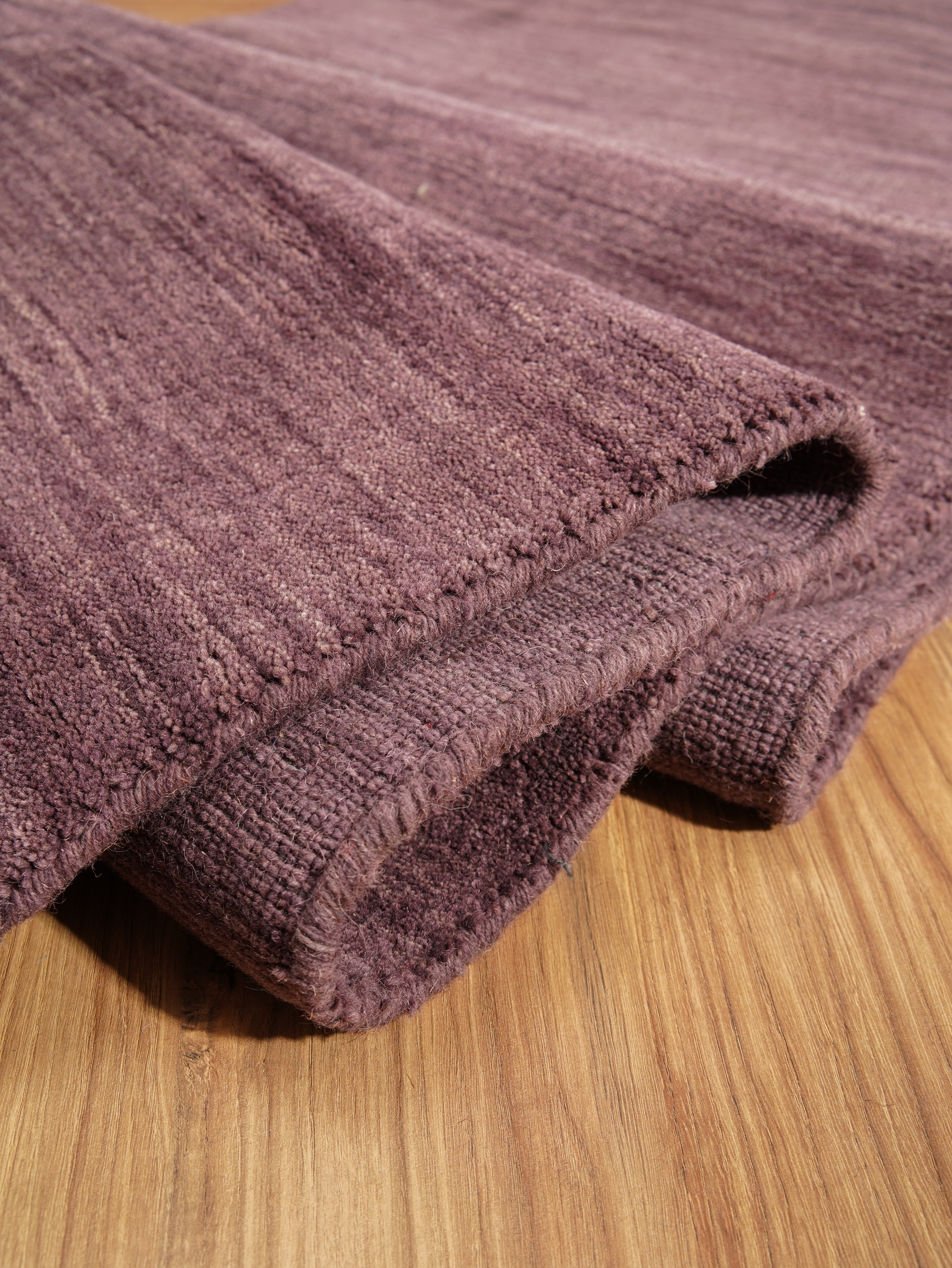Solid Hand Knotted Wool Rug