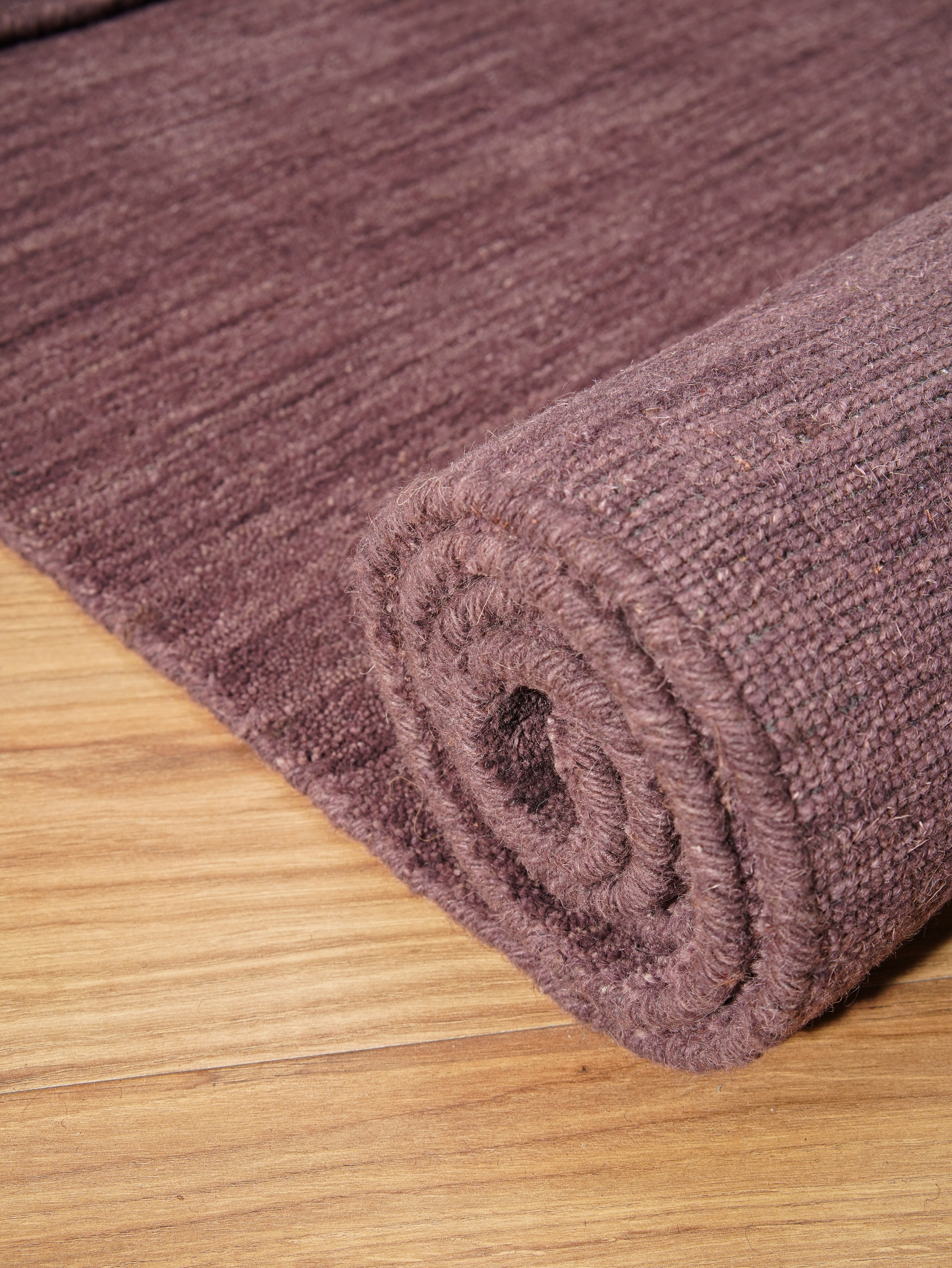 Solid Hand Knotted Wool Rug