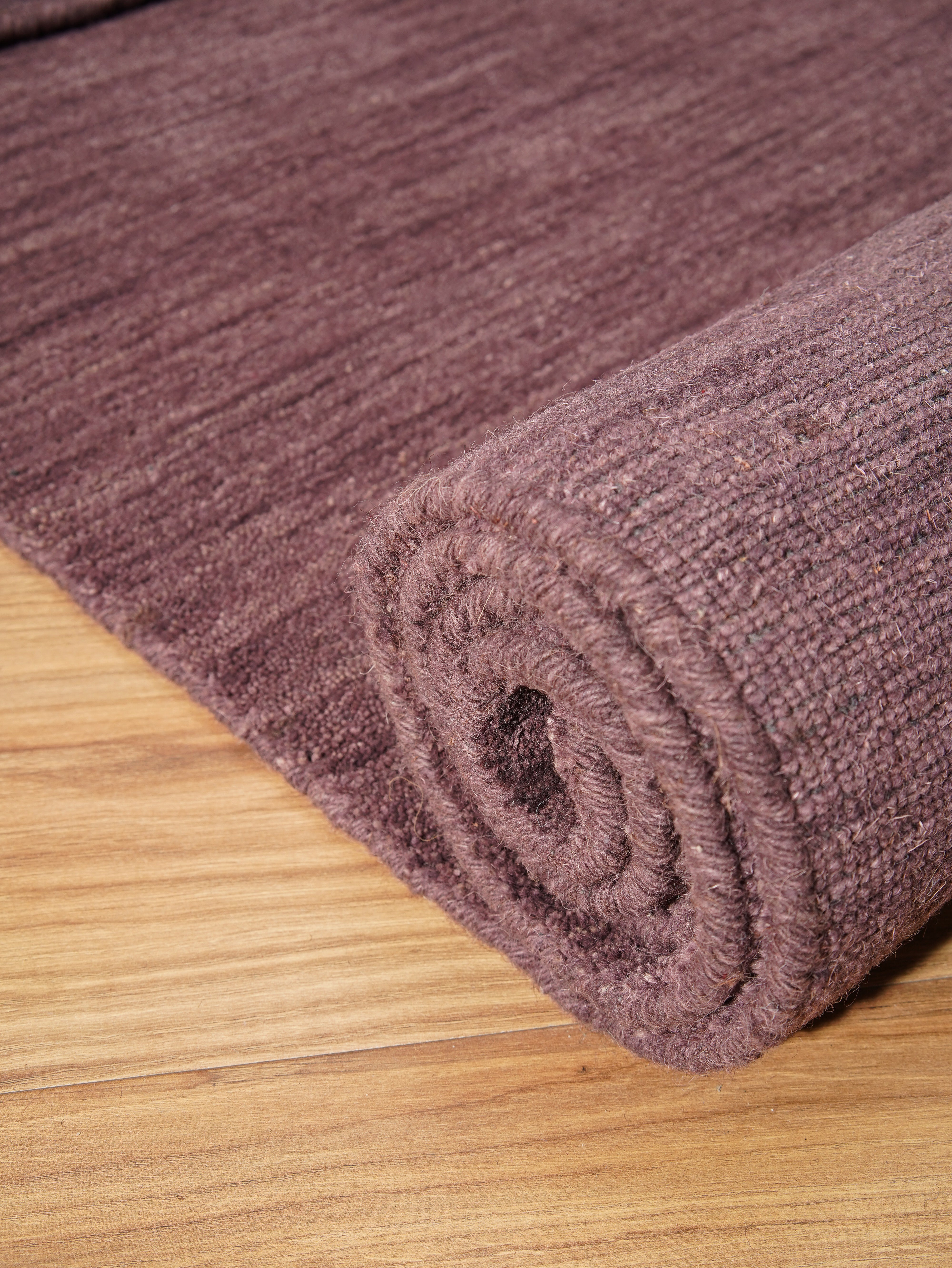 Solid Hand Knotted Wool Rug