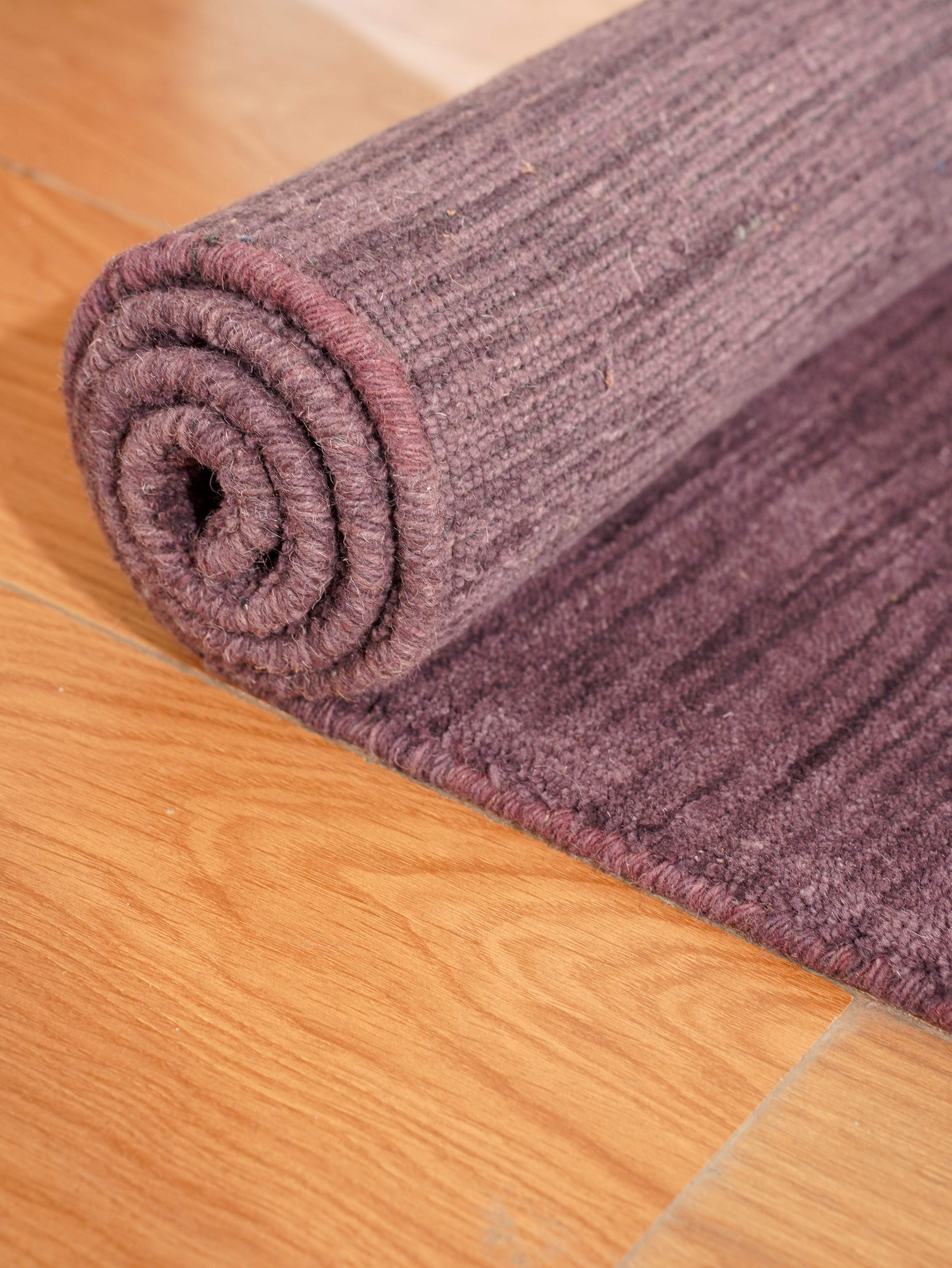 Solid Hand Knotted Wool Rug