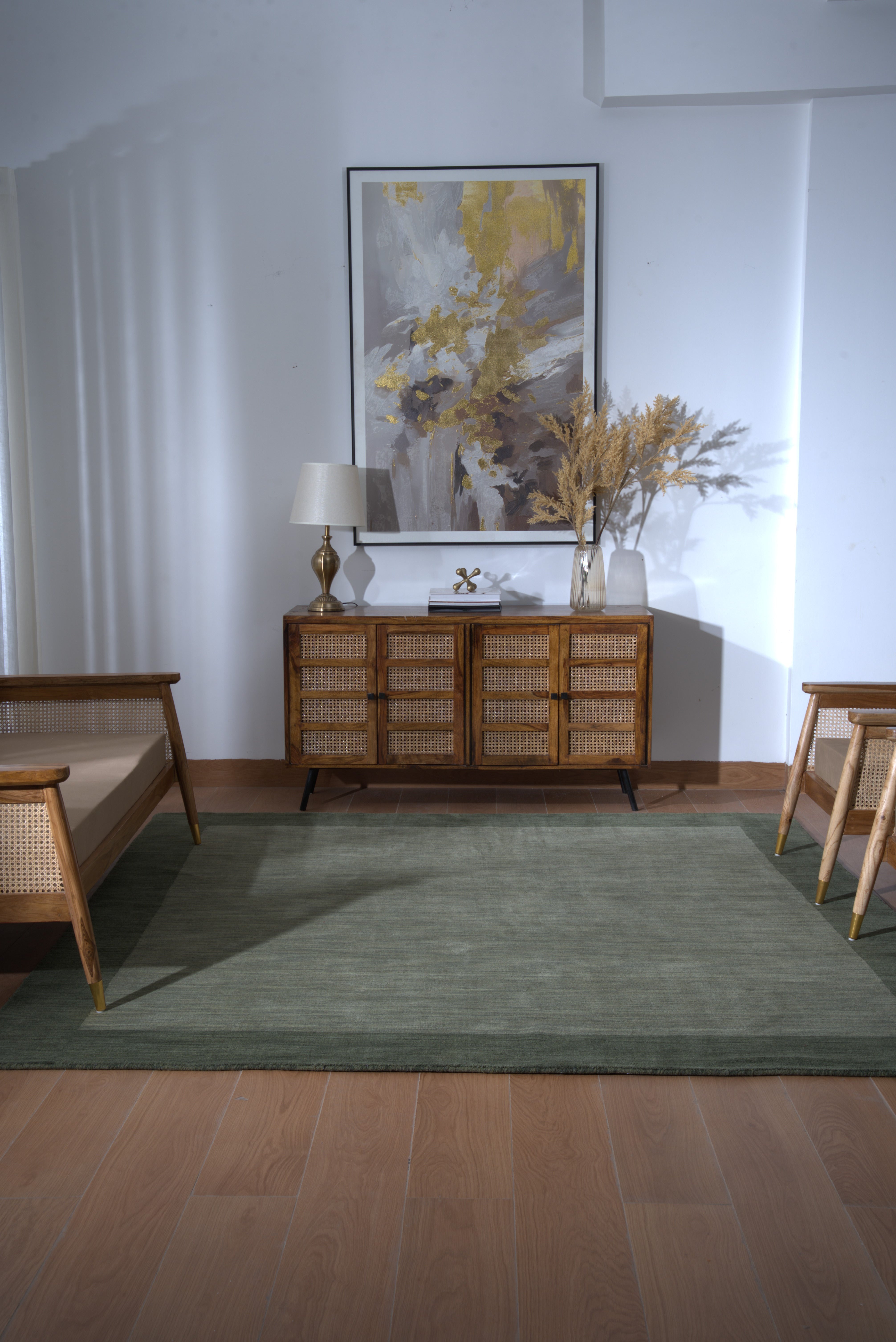 Frame Hand Knotted Wool Rug