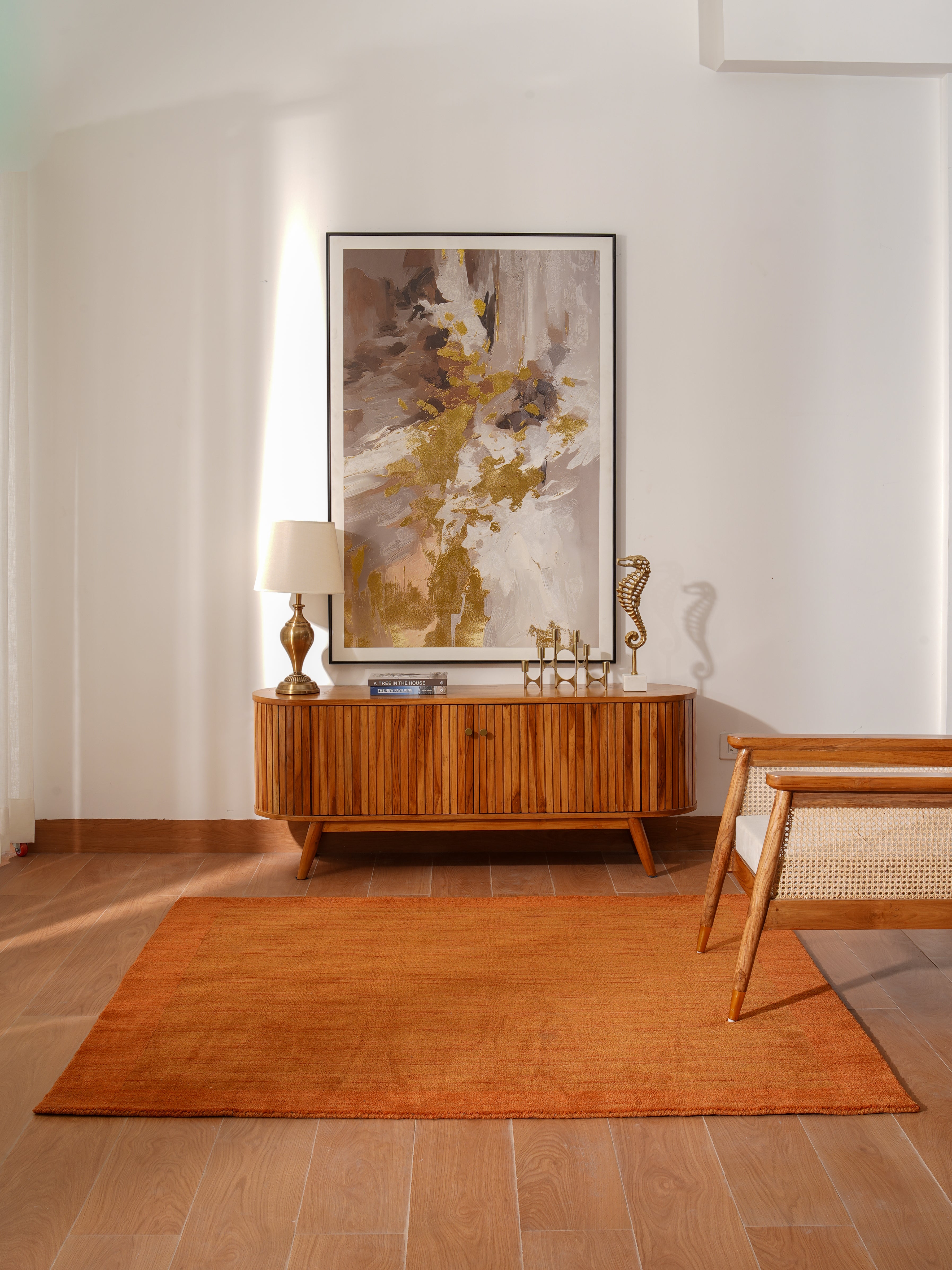 Frame Hand Knotted Wool Rug