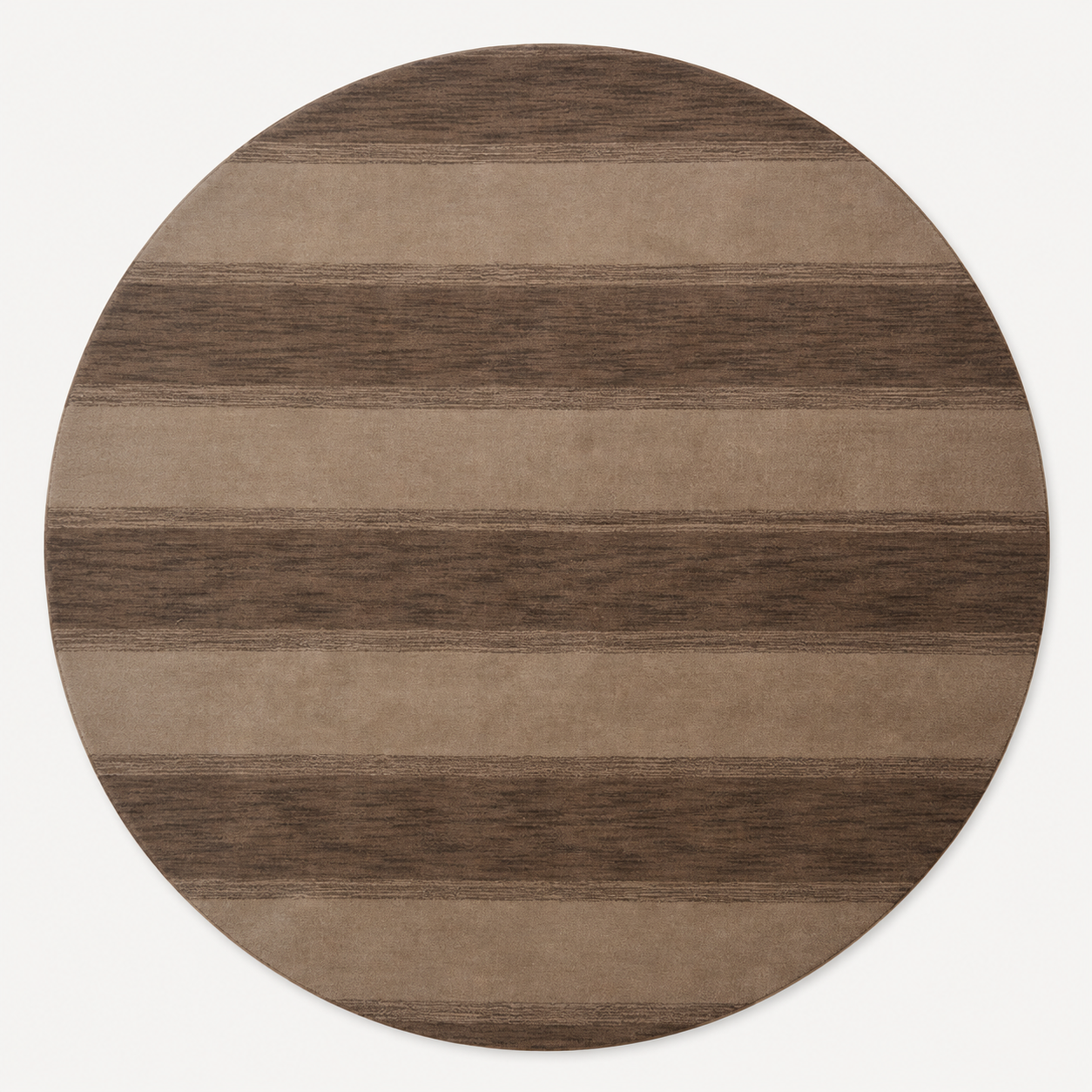 Brown Beige Hand Knotted Wool Rug