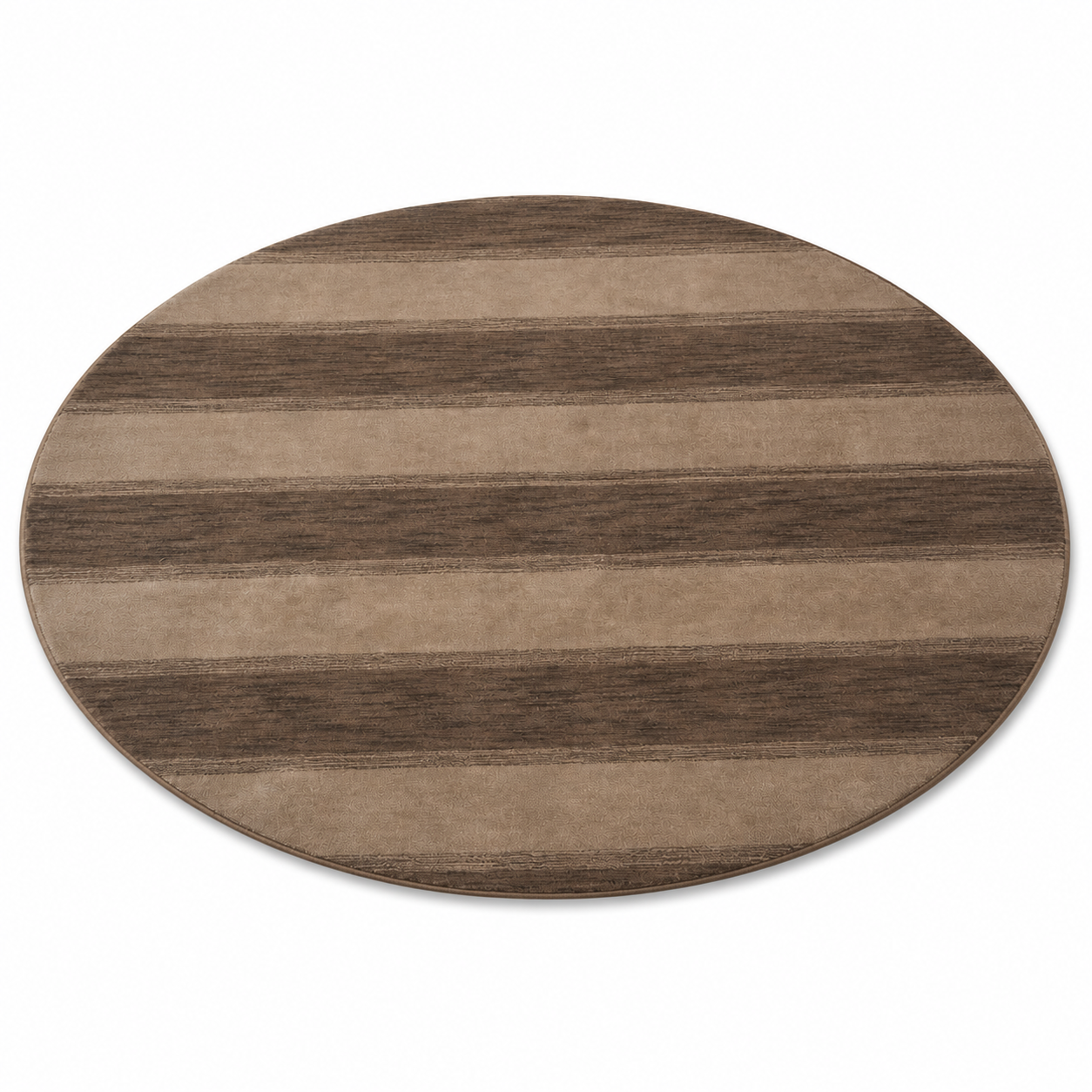 Brown Beige Hand Knotted Wool Rug