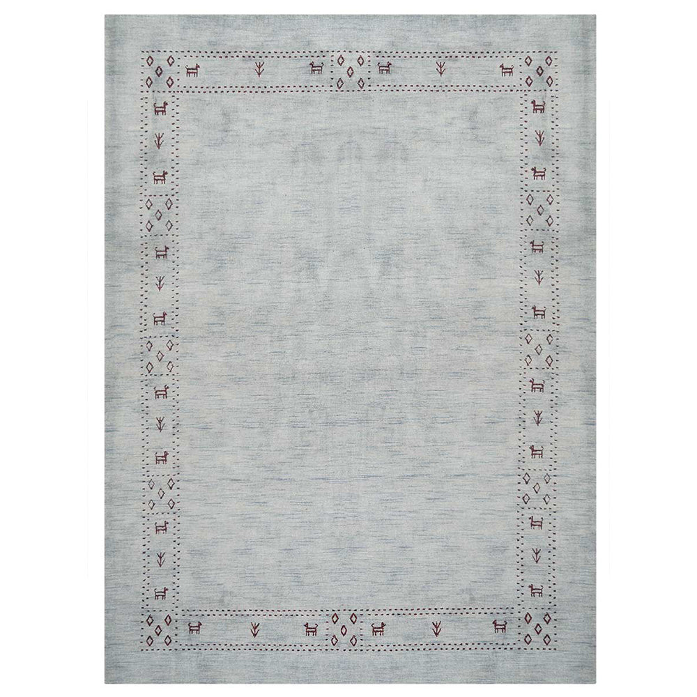 Hand Knotted Loom Wool Area Rug Contemporary Gold