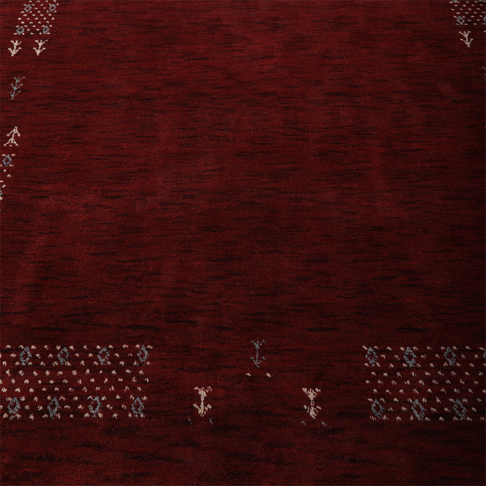 Hand Knotted Loom Wool Area Rug Contemporary Red