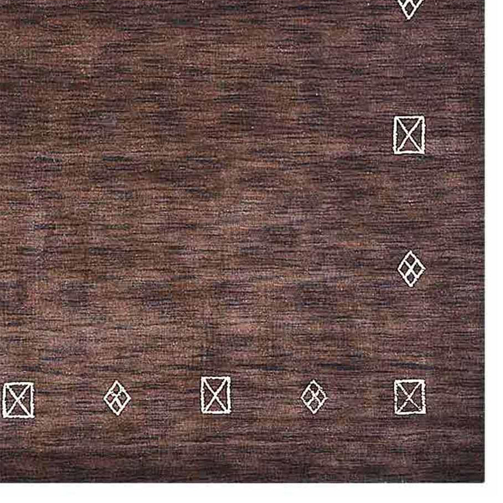 Hand Knotted Loom Wool Area Rug Contemporary Brown