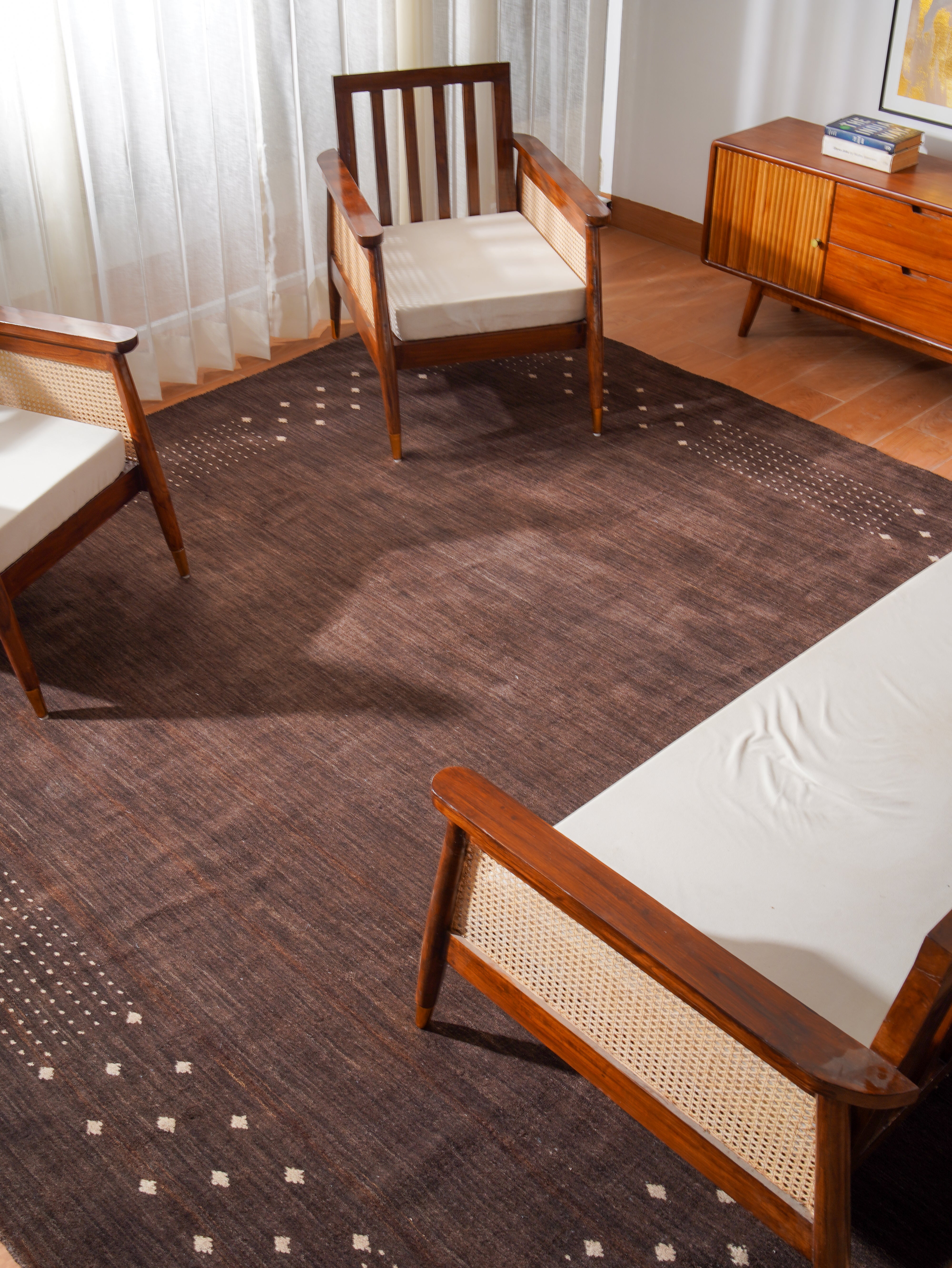 Teal Hand Knotted Wool Rug