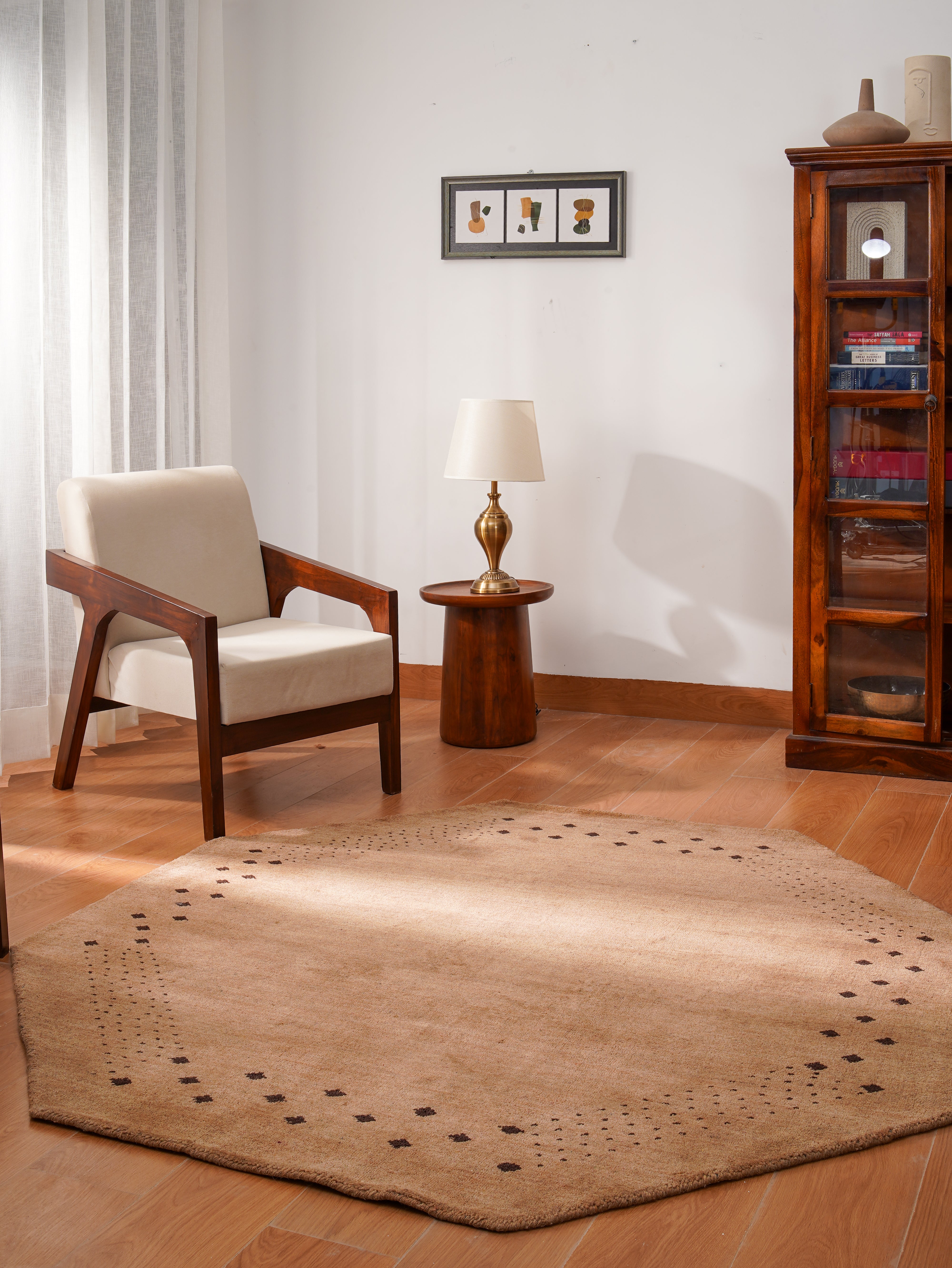 Teal Hand Knotted Wool Rug