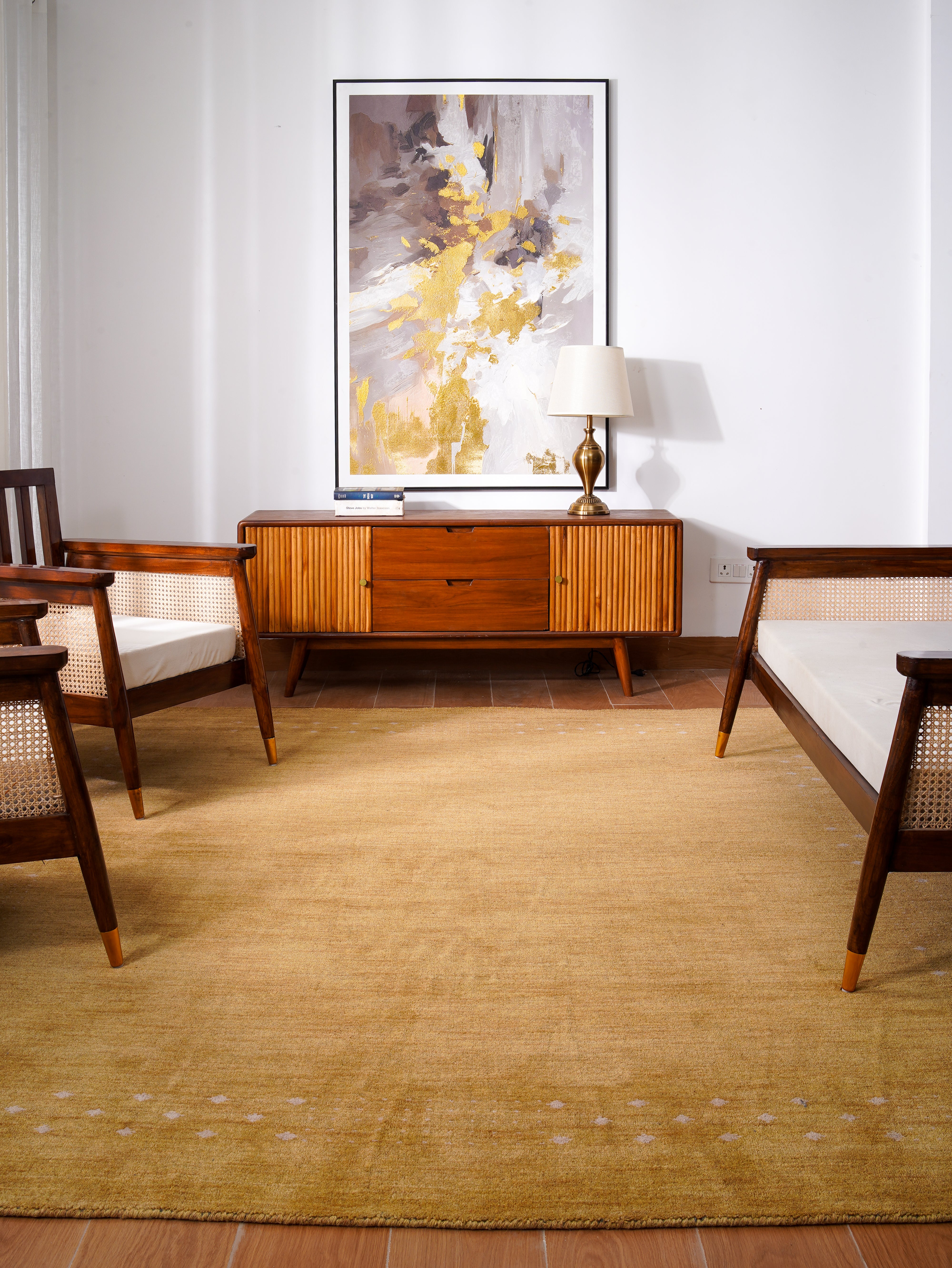 Teal Hand Knotted Wool Rug