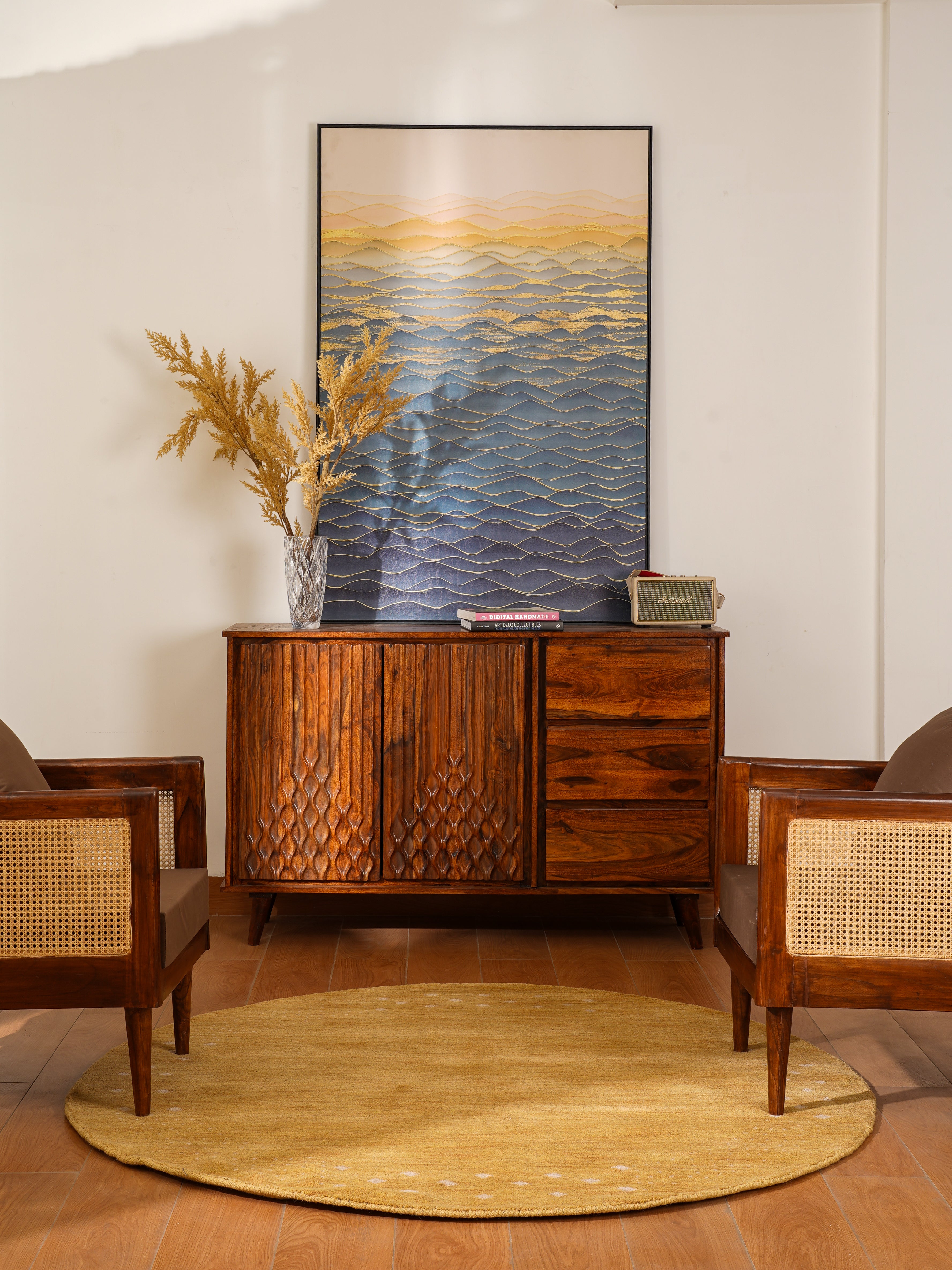 Teal Hand Knotted Wool Rug