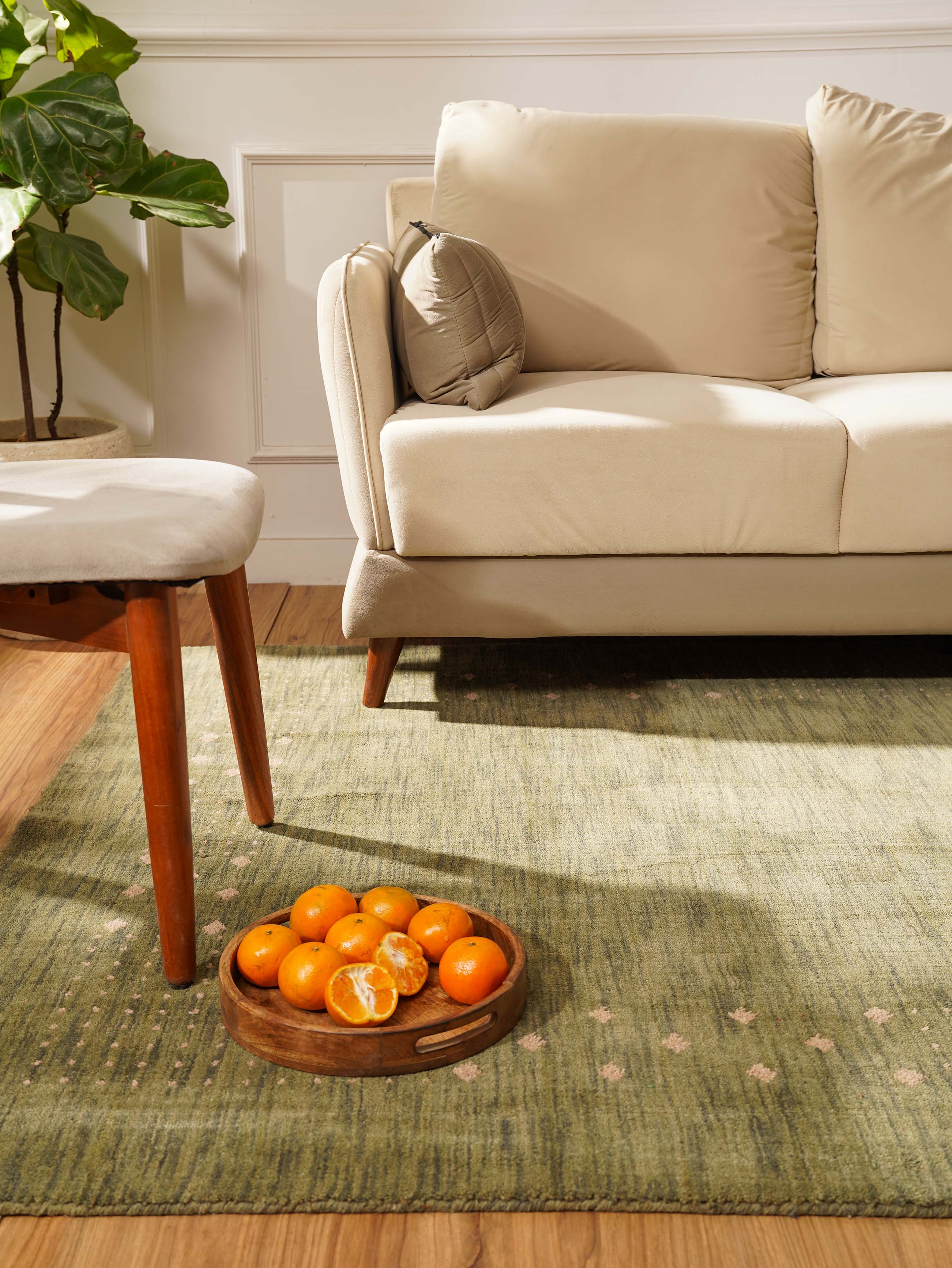 Teal Hand Knotted Wool Rug