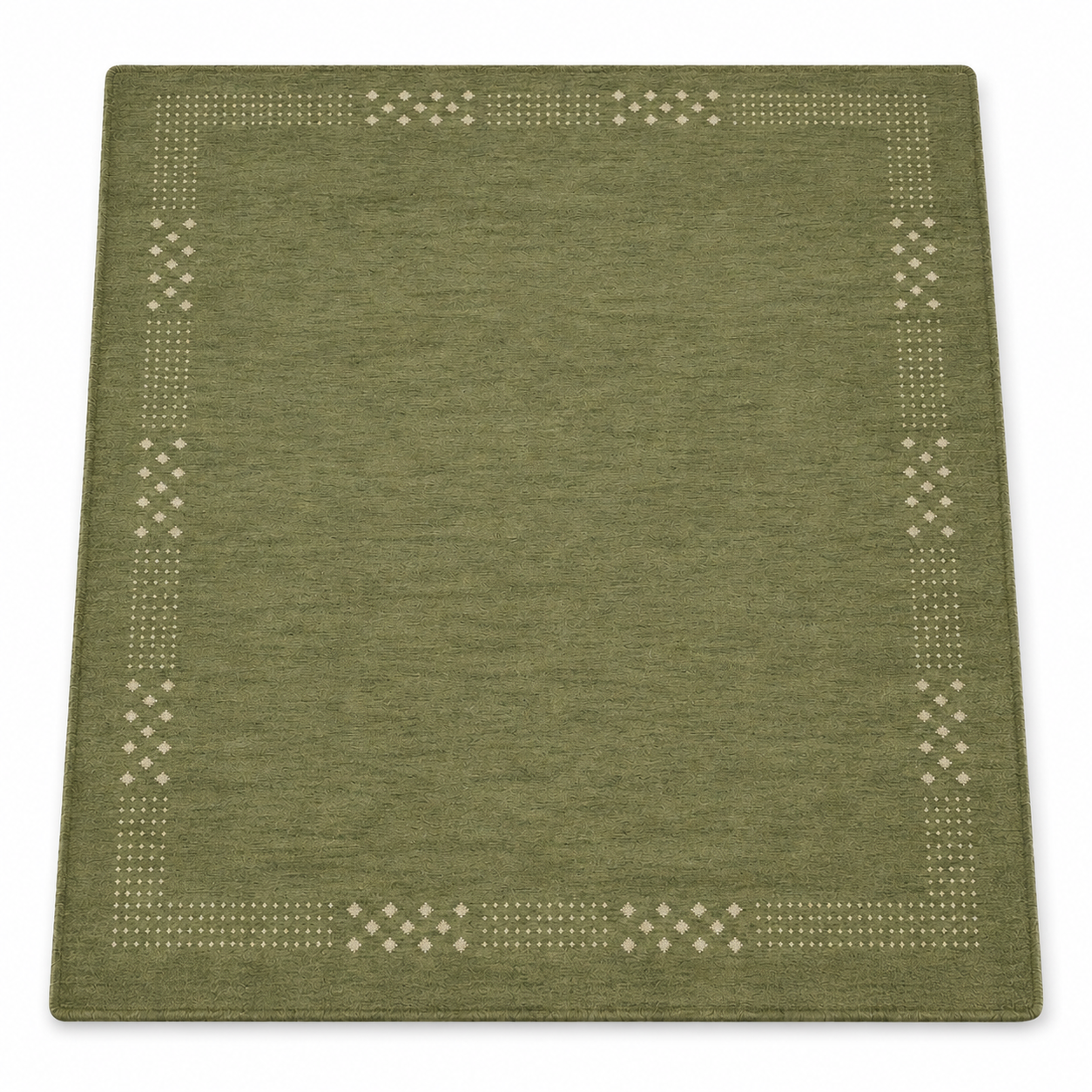 Teal Hand Knotted Wool Rug