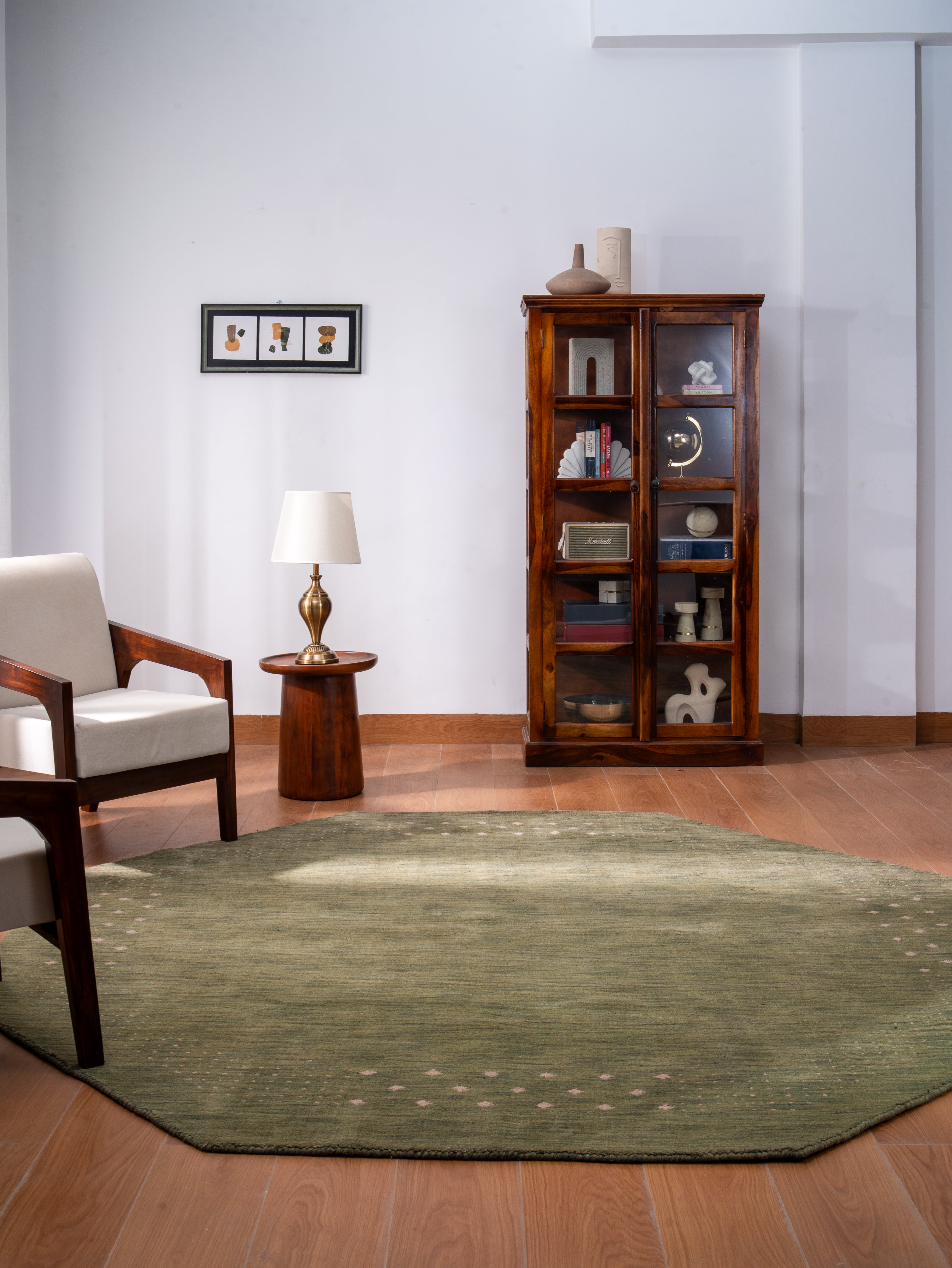 Teal Hand Knotted Wool Rug