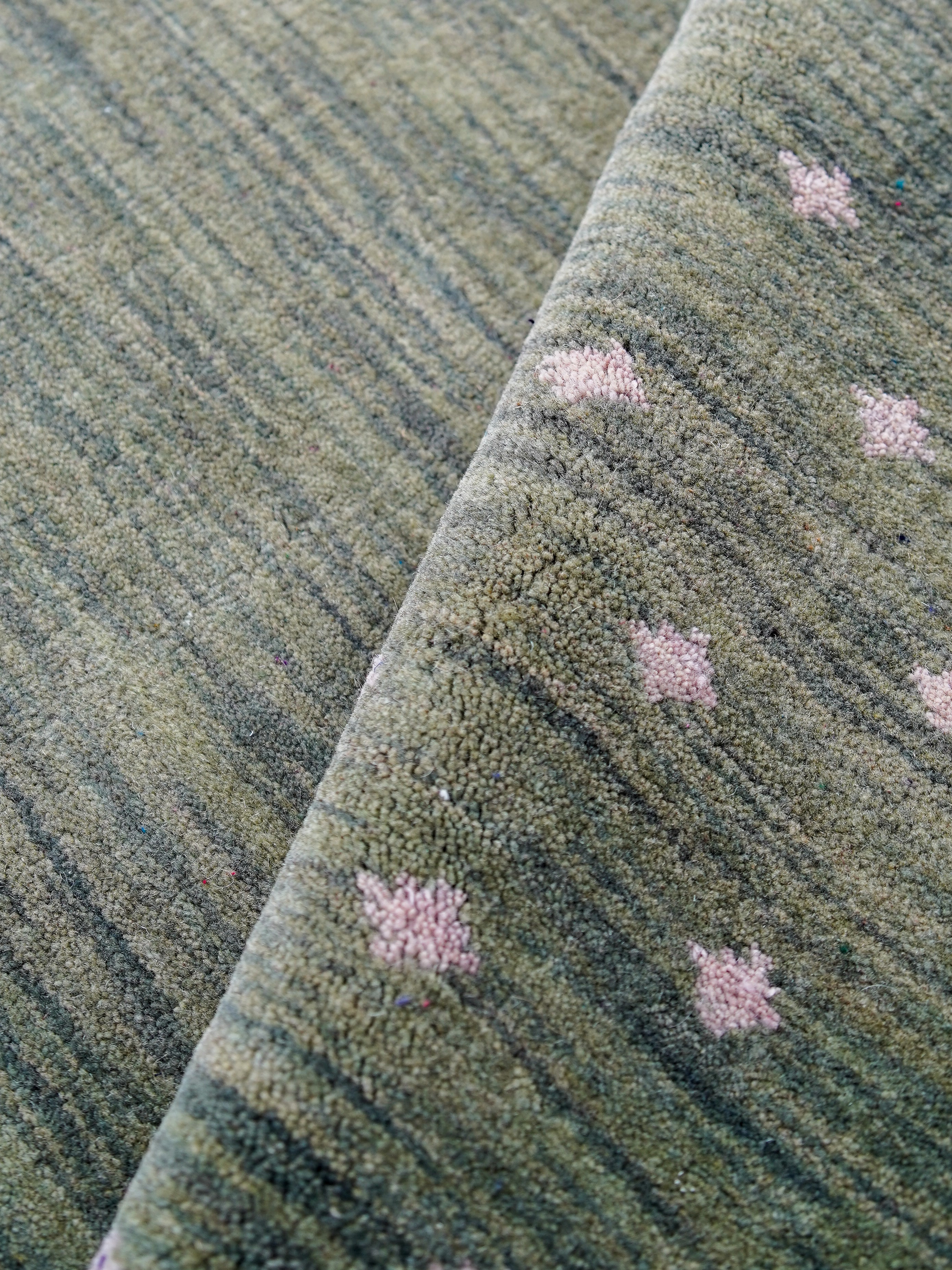 Teal Hand Knotted Wool Rug