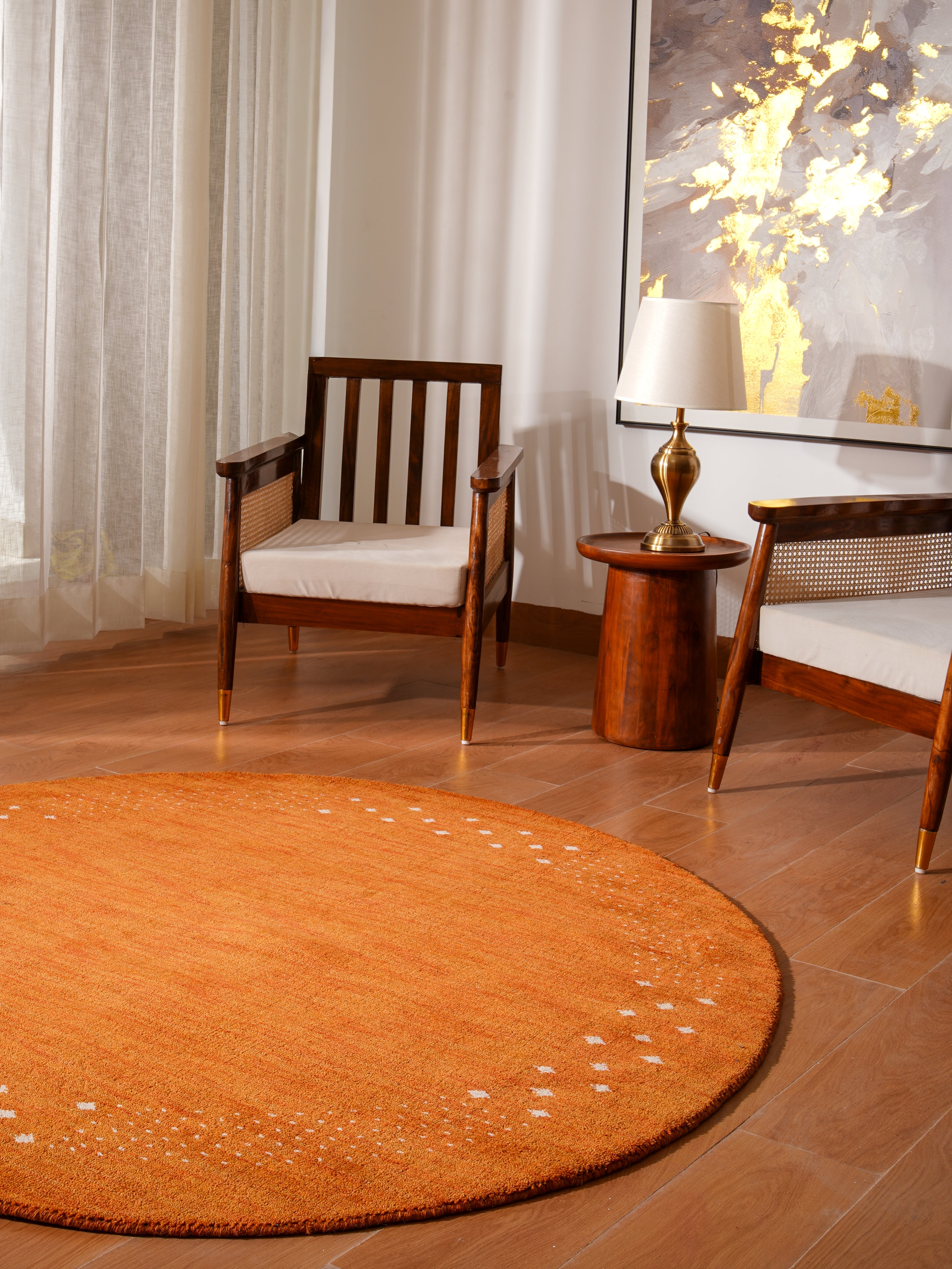 Teal Hand Knotted Wool Rug