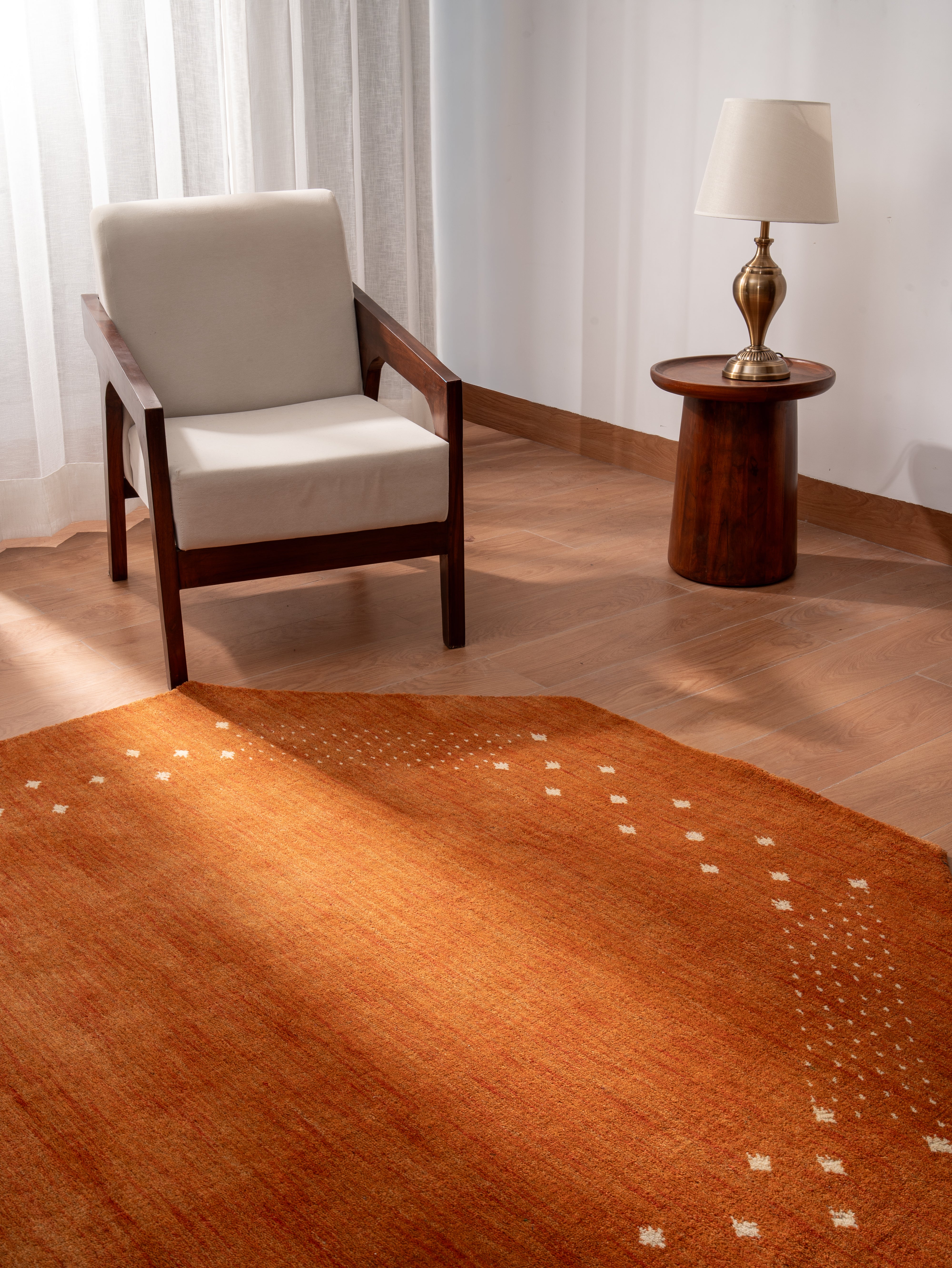 Teal Hand Knotted Wool Rug