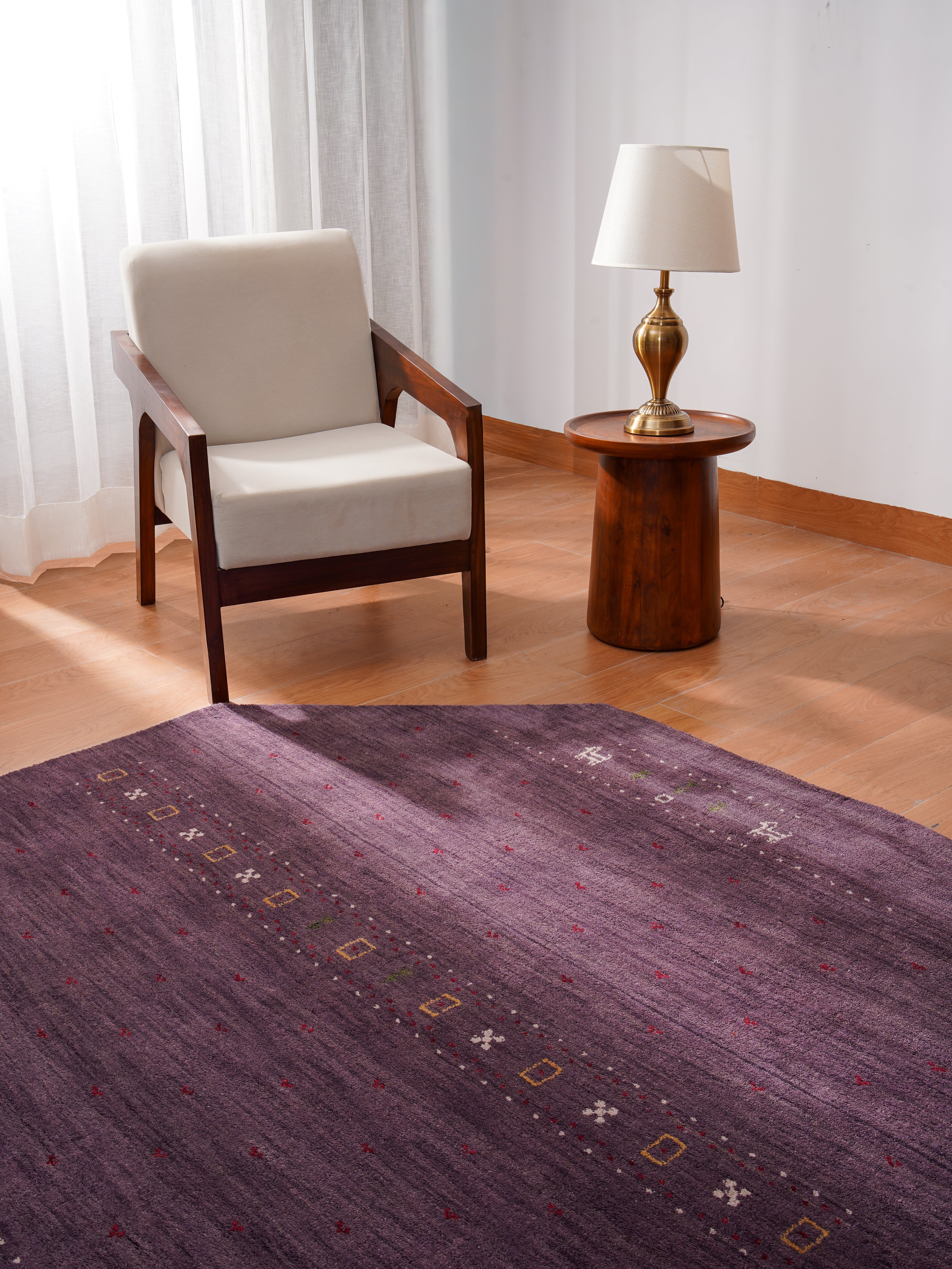 Teal Hand Knotted Wool Rug