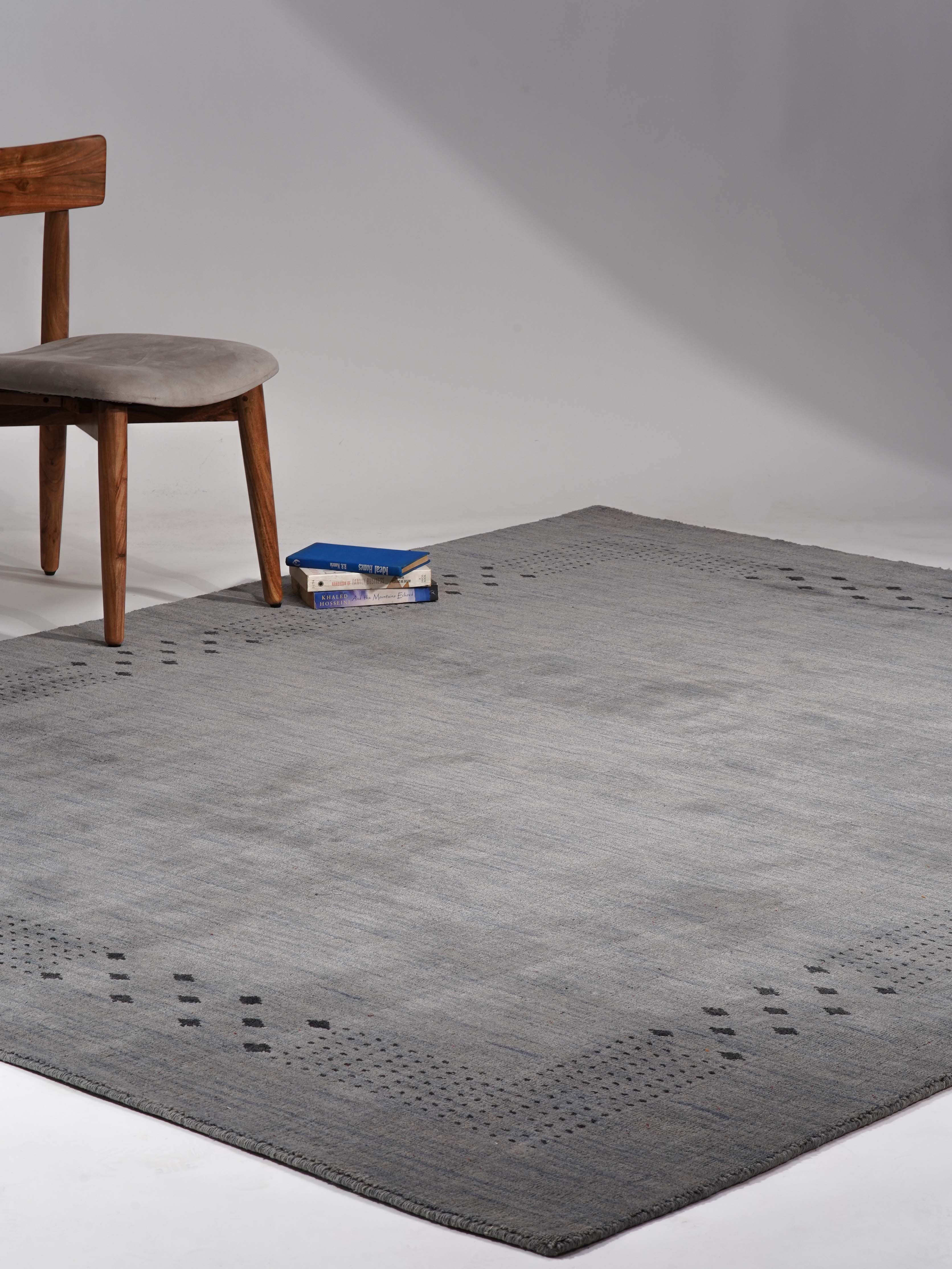 Teal Hand Knotted Wool Rug