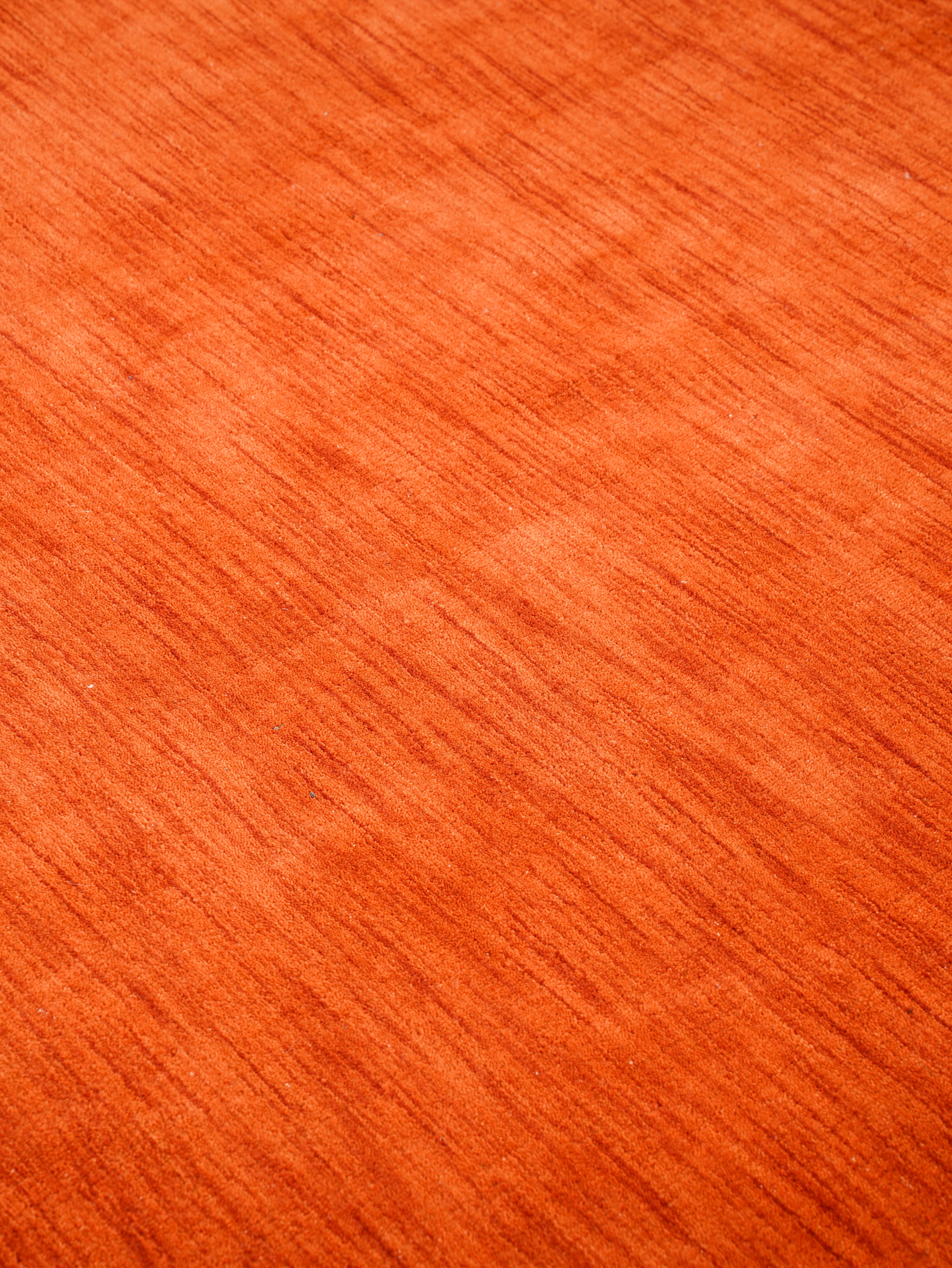 Light Red Hand Knotted Wool Rug