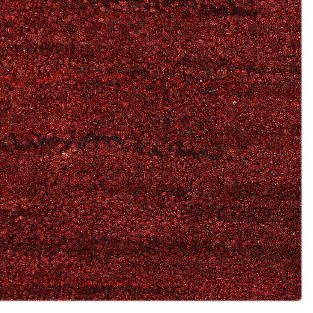 Red Solid Hand Knotted Wool Rug