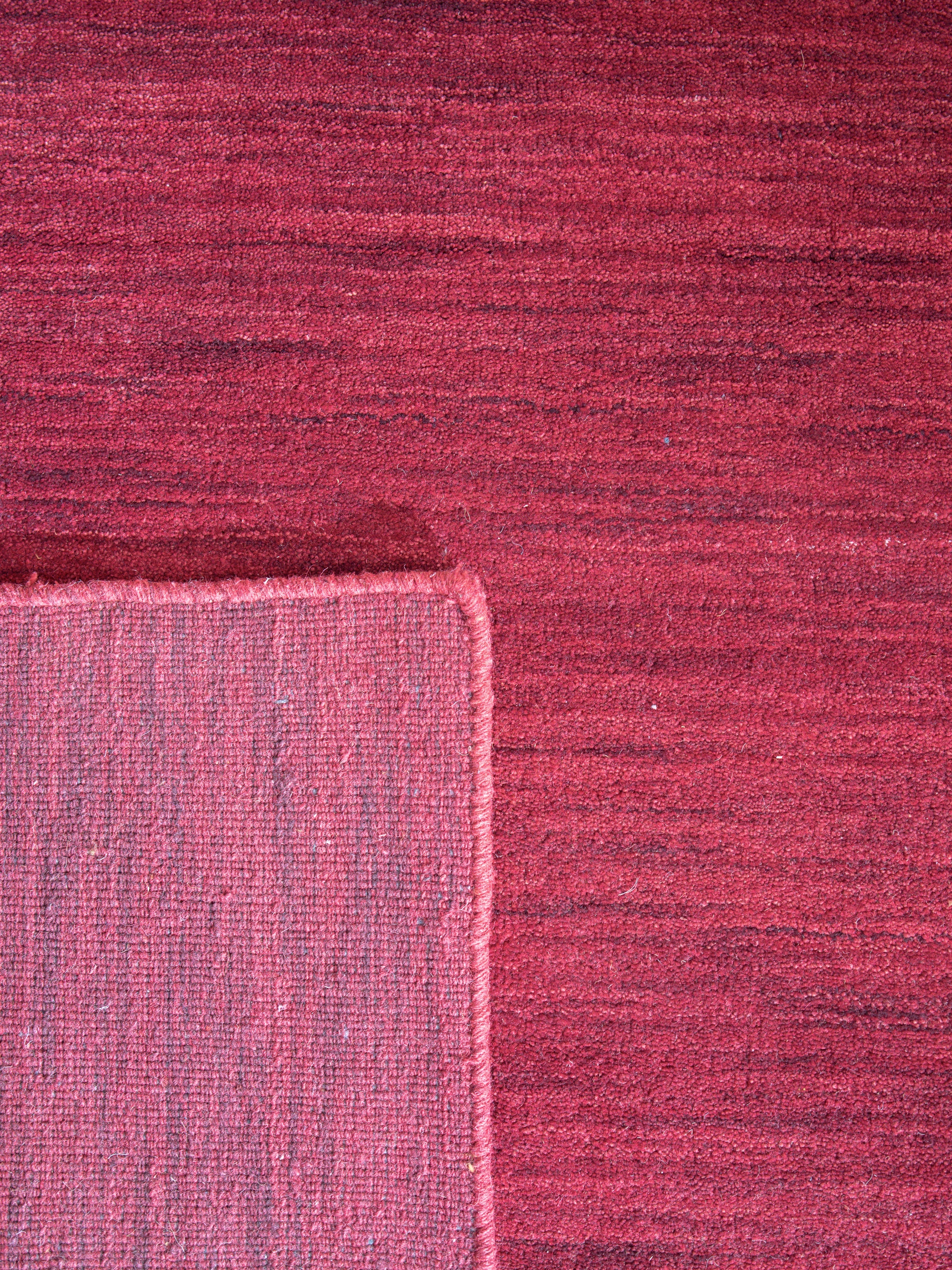 Red Solid Hand Knotted Wool Rug