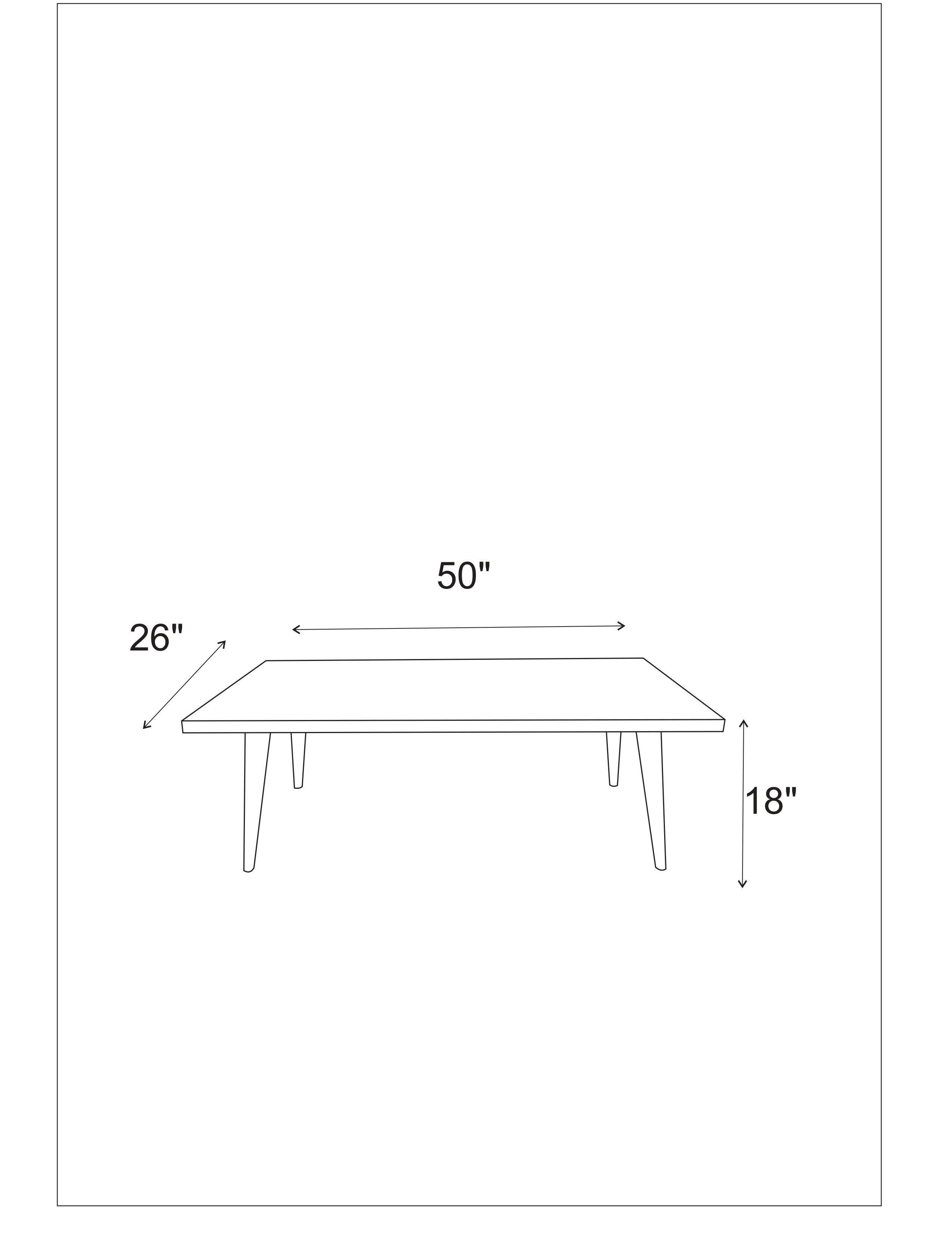 Main Solid Wood Coffee Table (50") - Natural