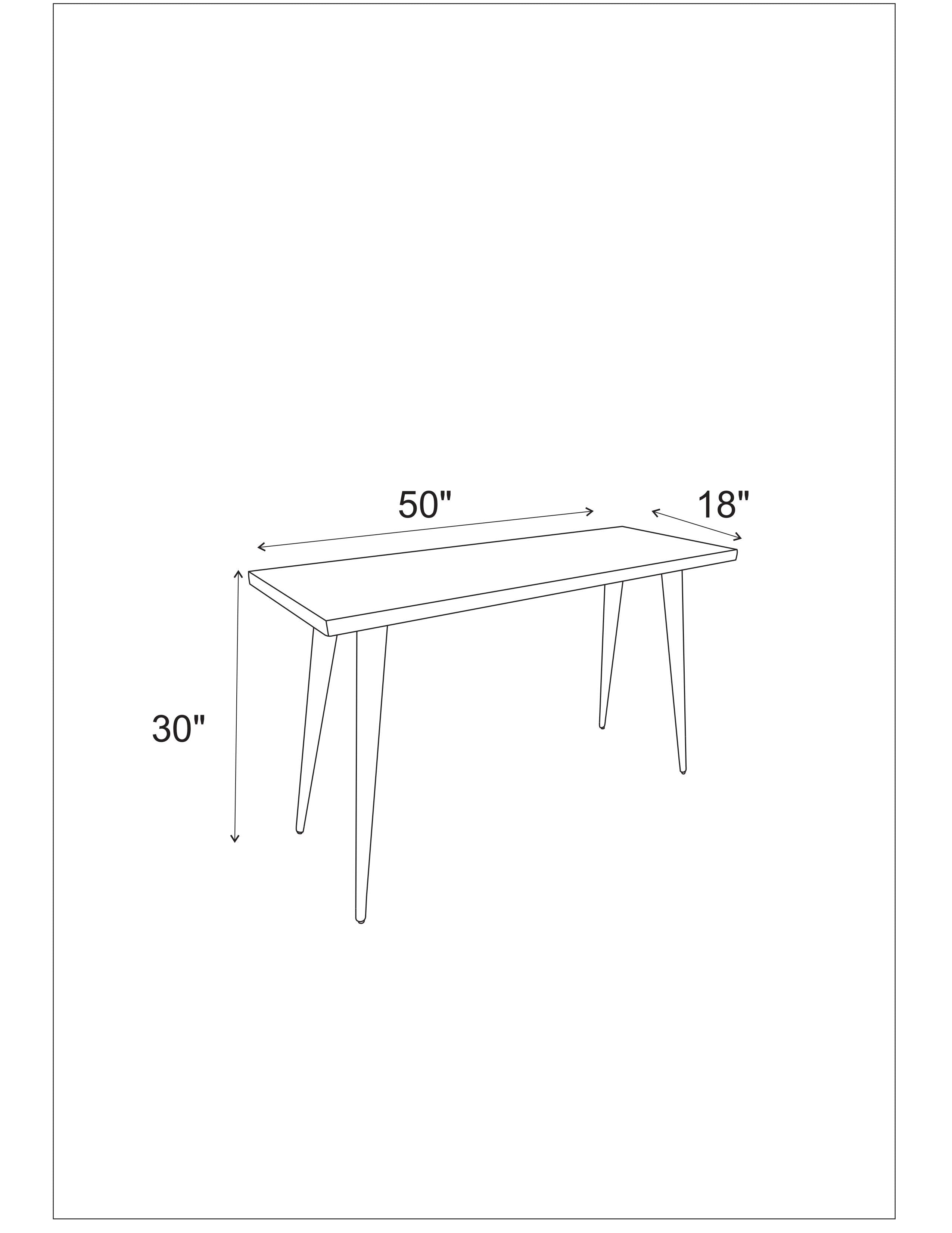 Main Solid Wood Console Table (50") - Aston Rustic