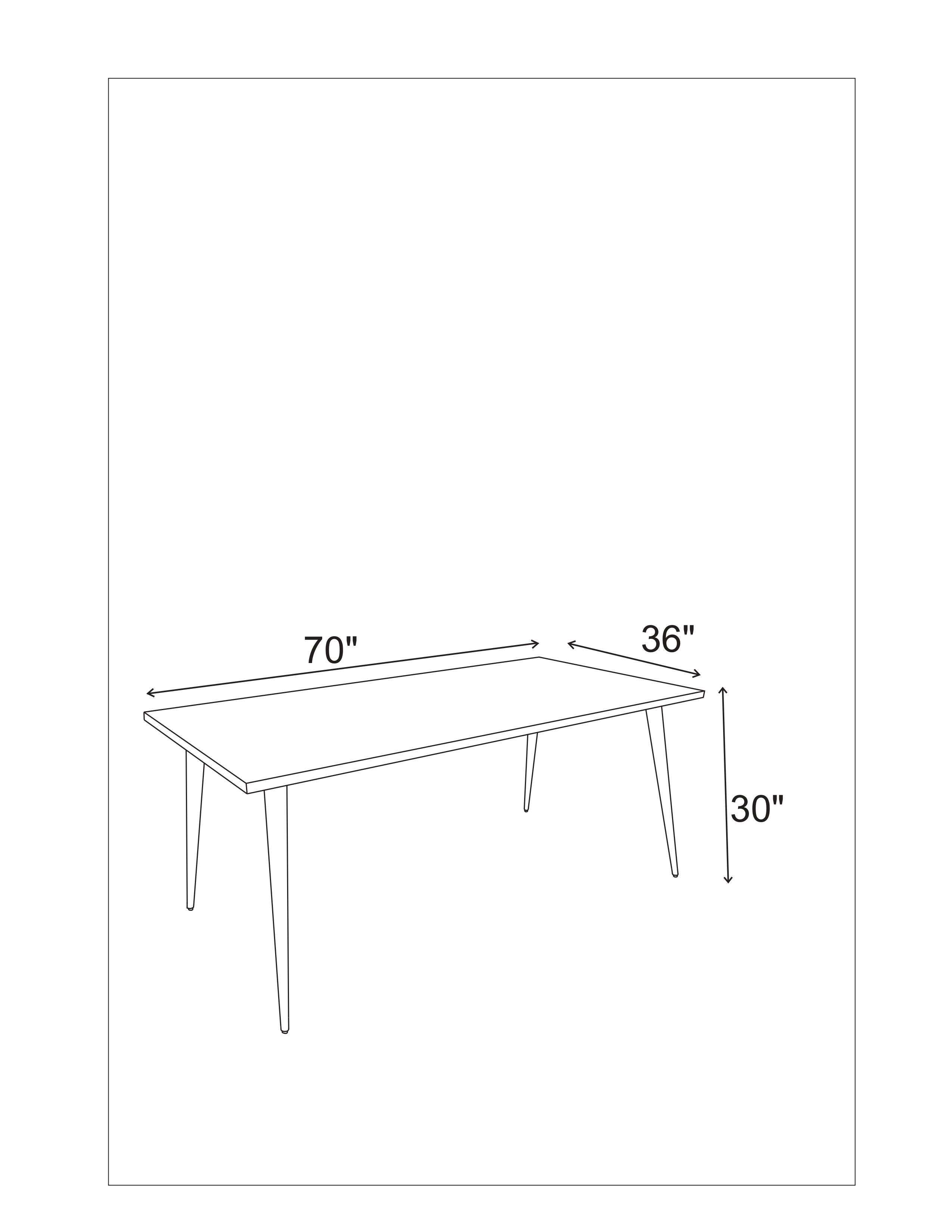 Main Solid Wood Dining Table (70") - Natural