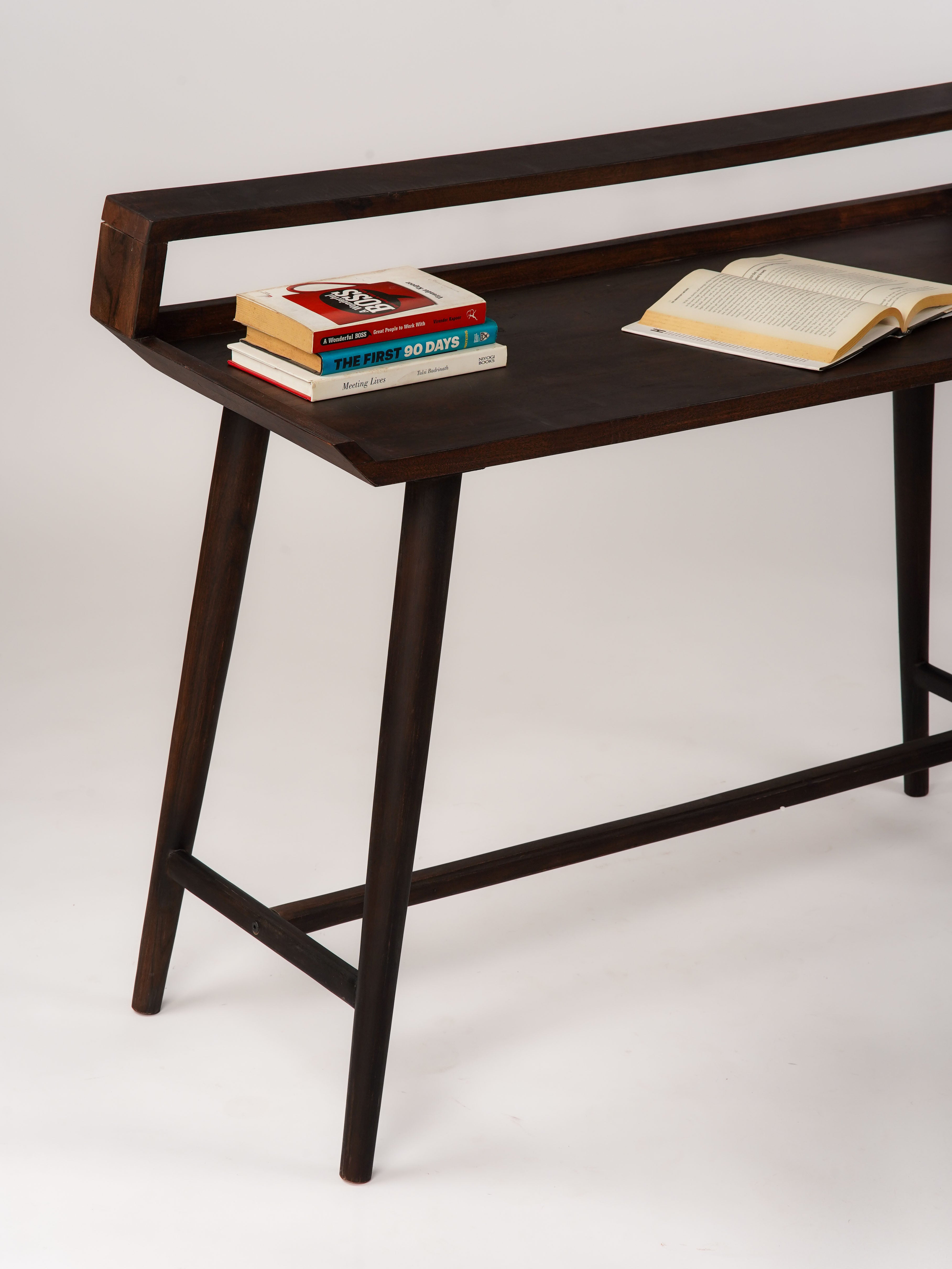 Zenith Solid Acacia Wood Desk - Walnut