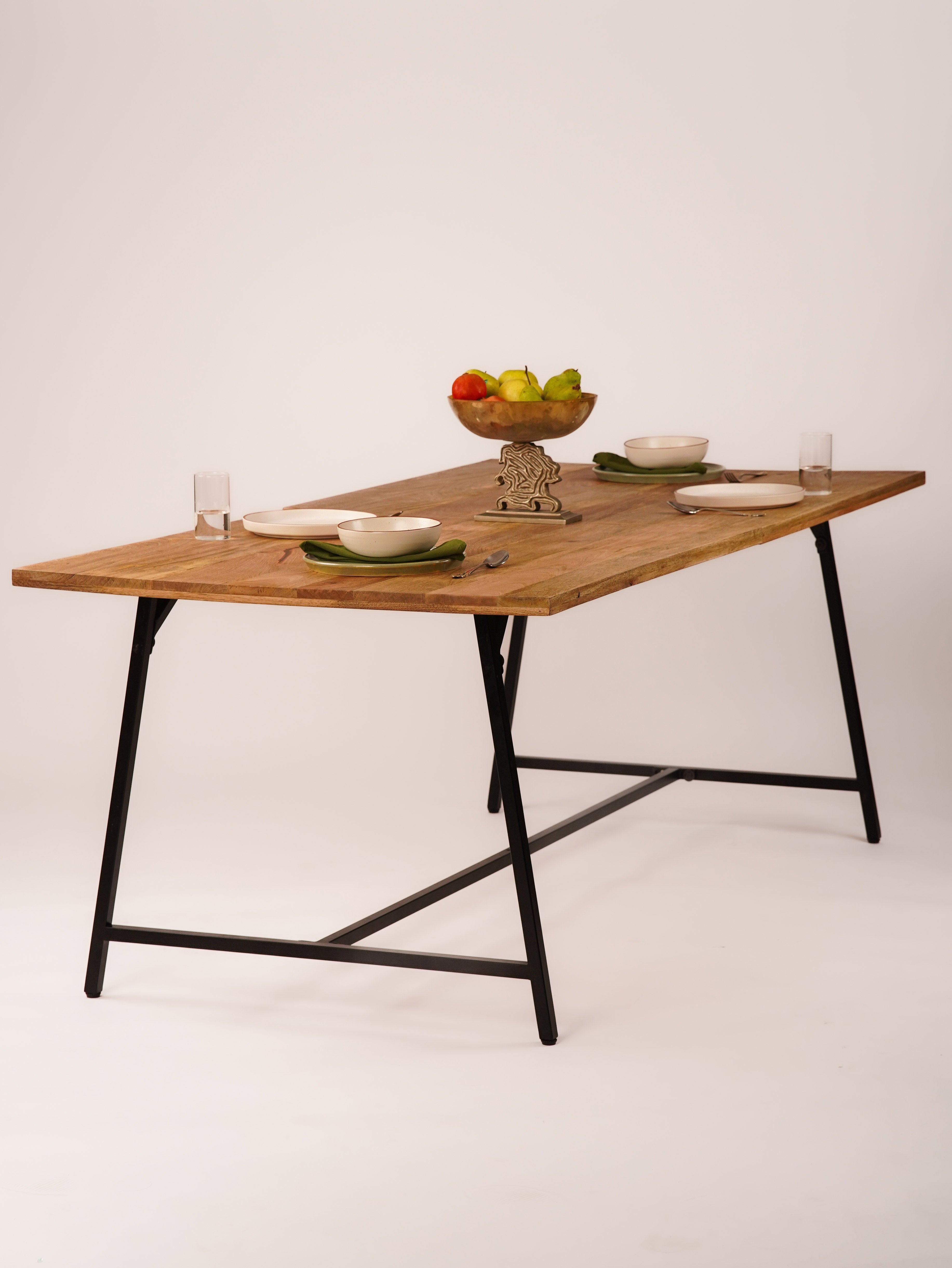 King Solid Wood Dining Table (79") - Natural