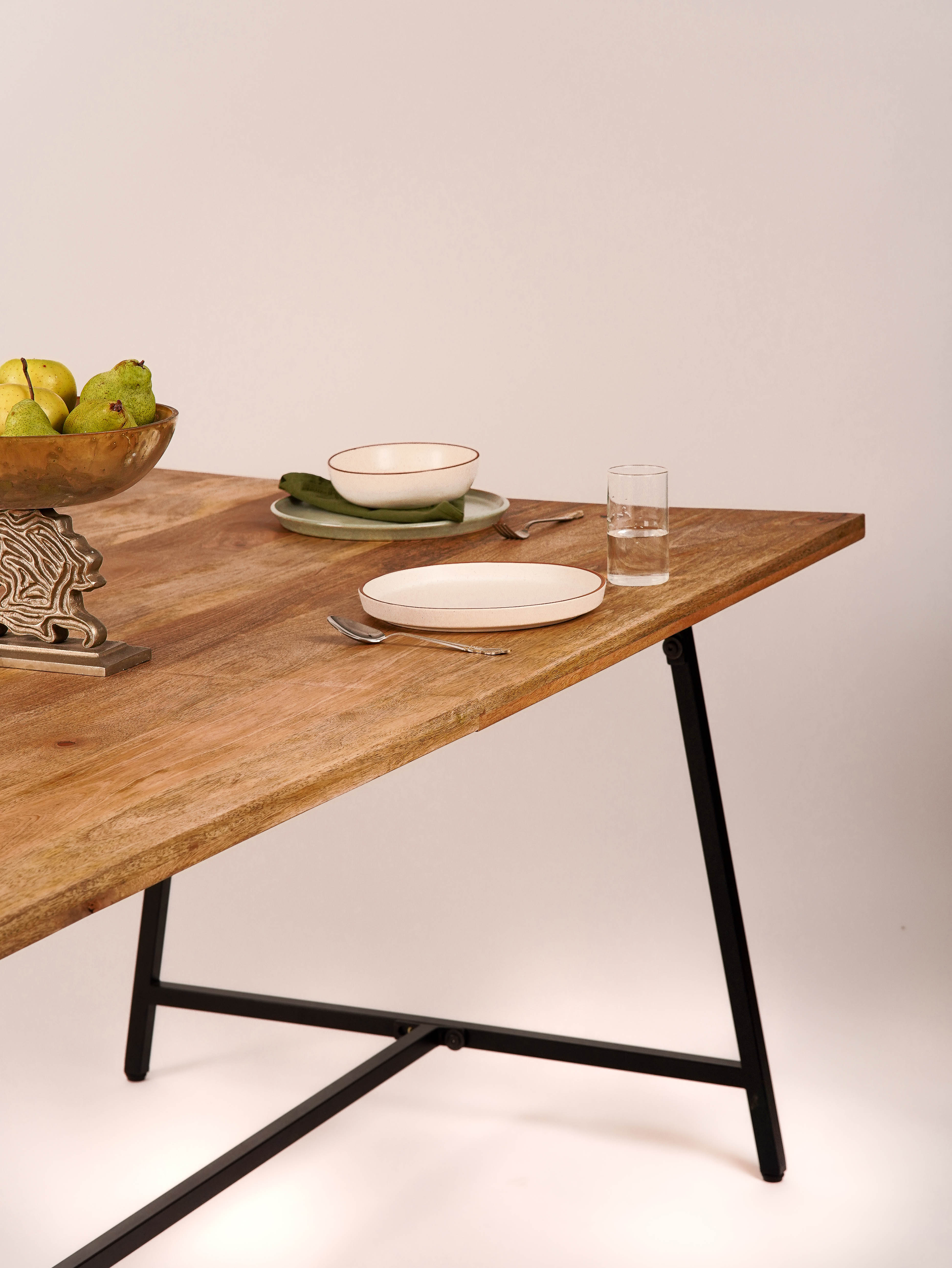 King Solid Wood Dining Table (79") - Natural