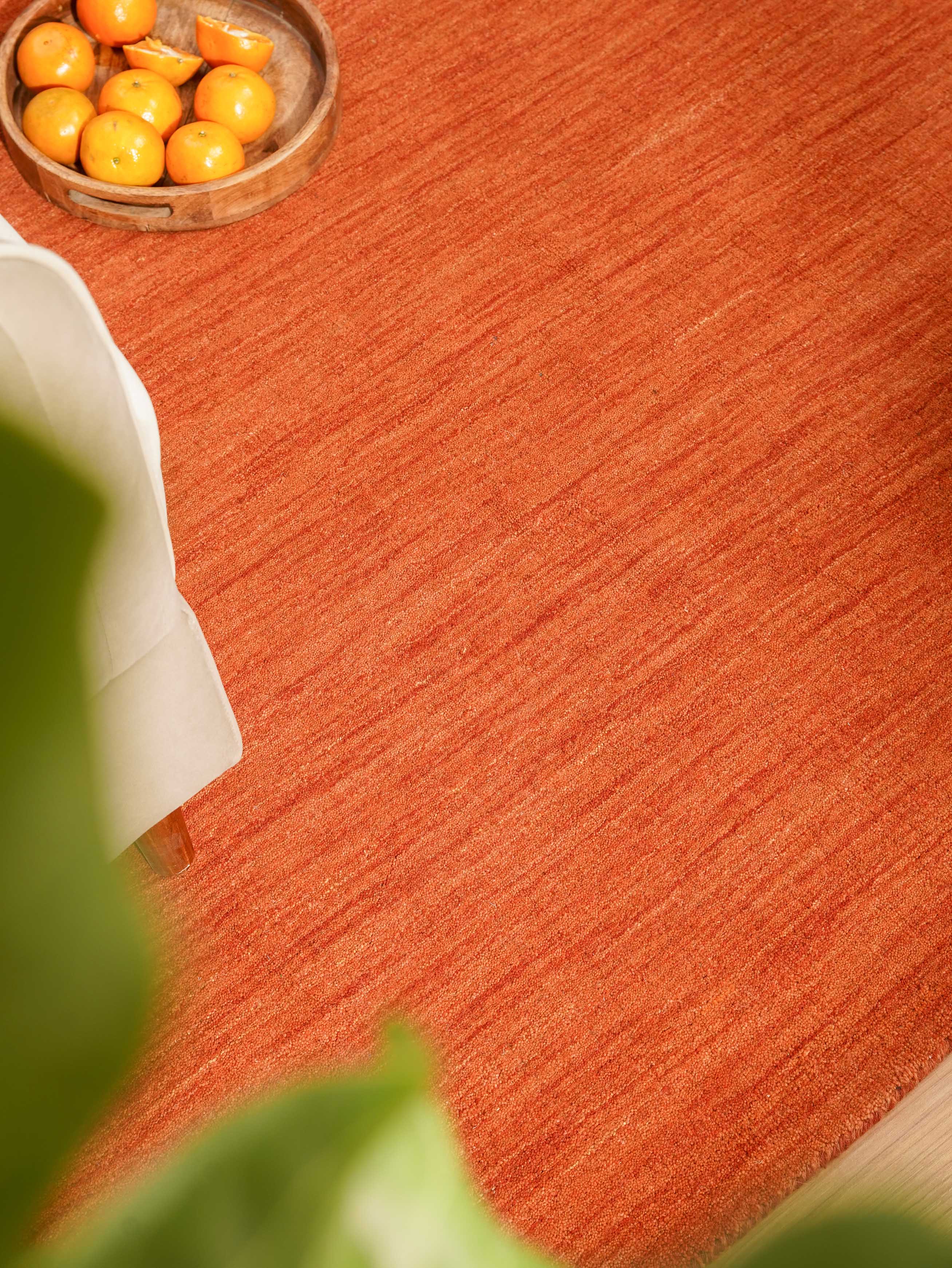 Plain Hand Knotted Wool Rug
