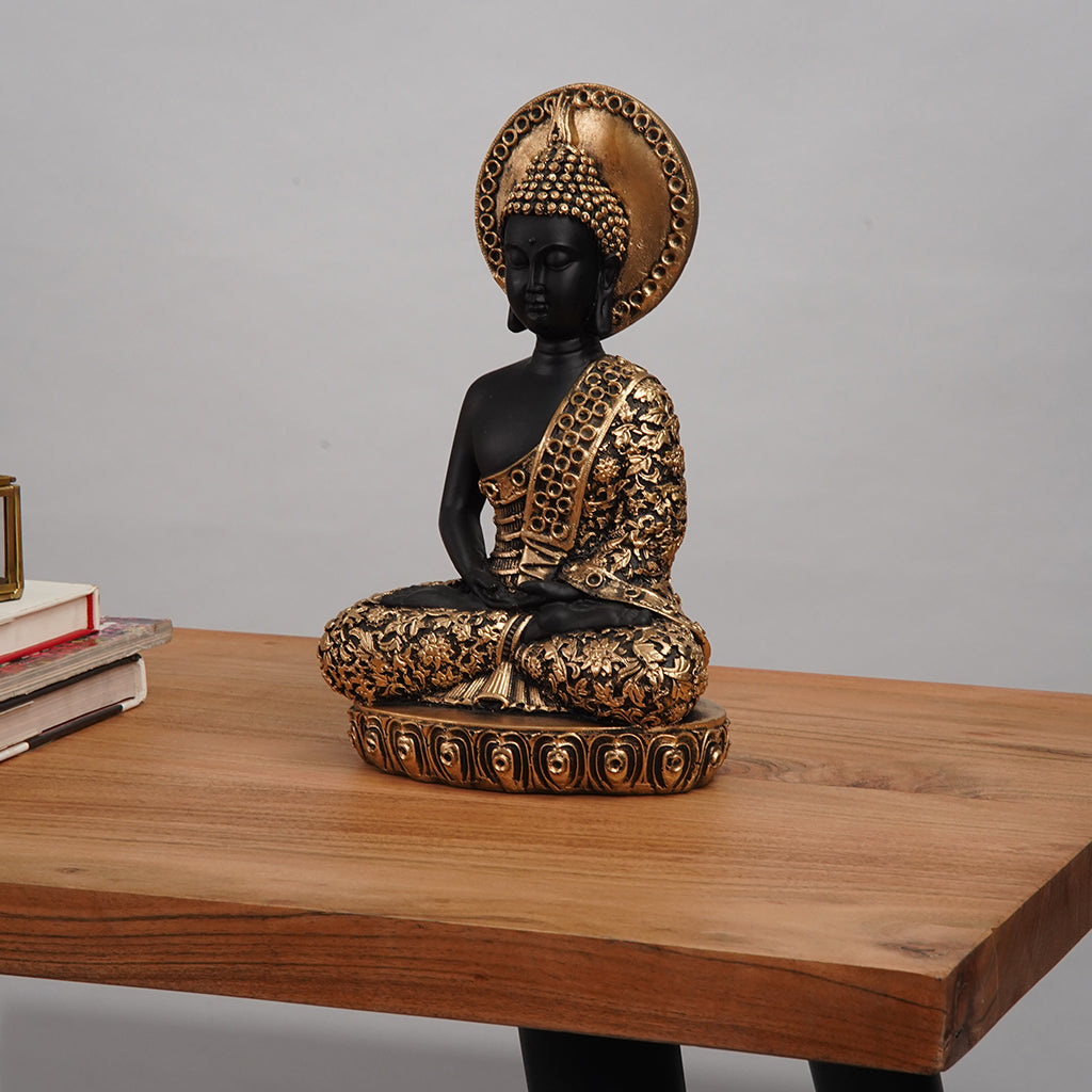 Handmade Eco-Friendly Vintage Resin Black Gold Sculptures & Figurines 11"x7"x4.5"