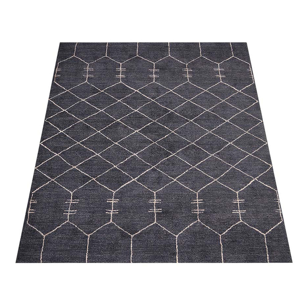 Vedika Hand Knotted Silk Blue Area Rug